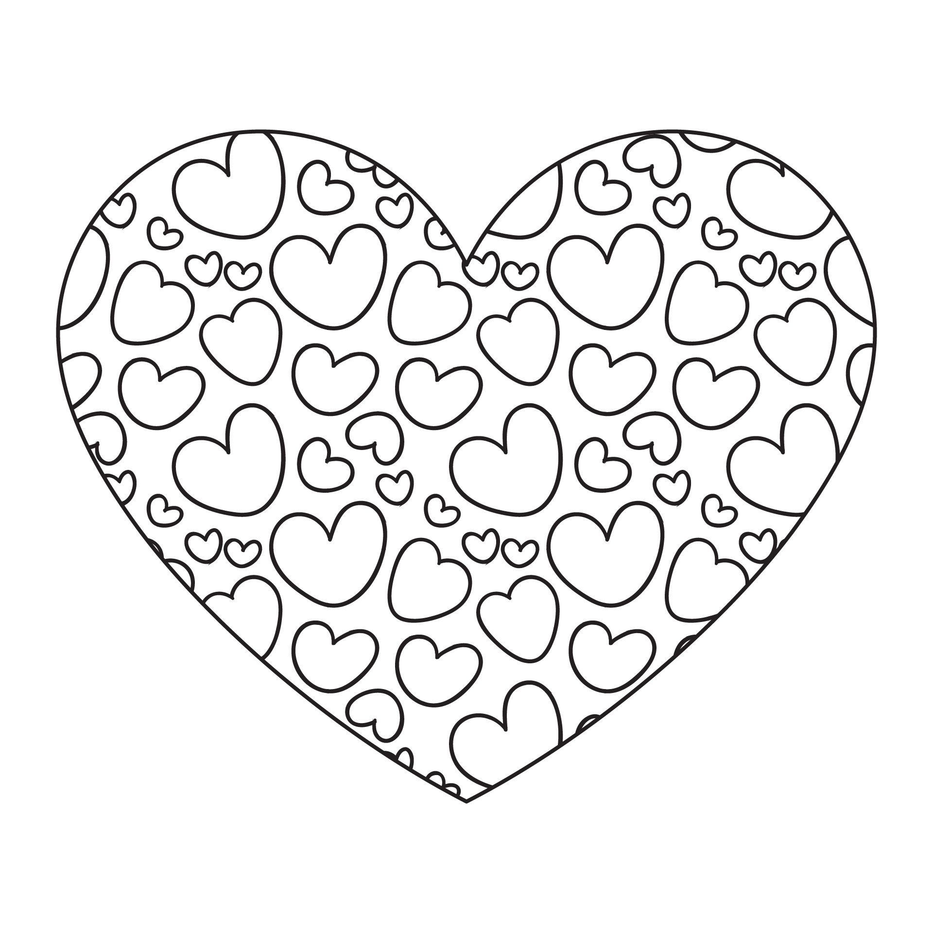 Blank Heart Shape Coloring Page