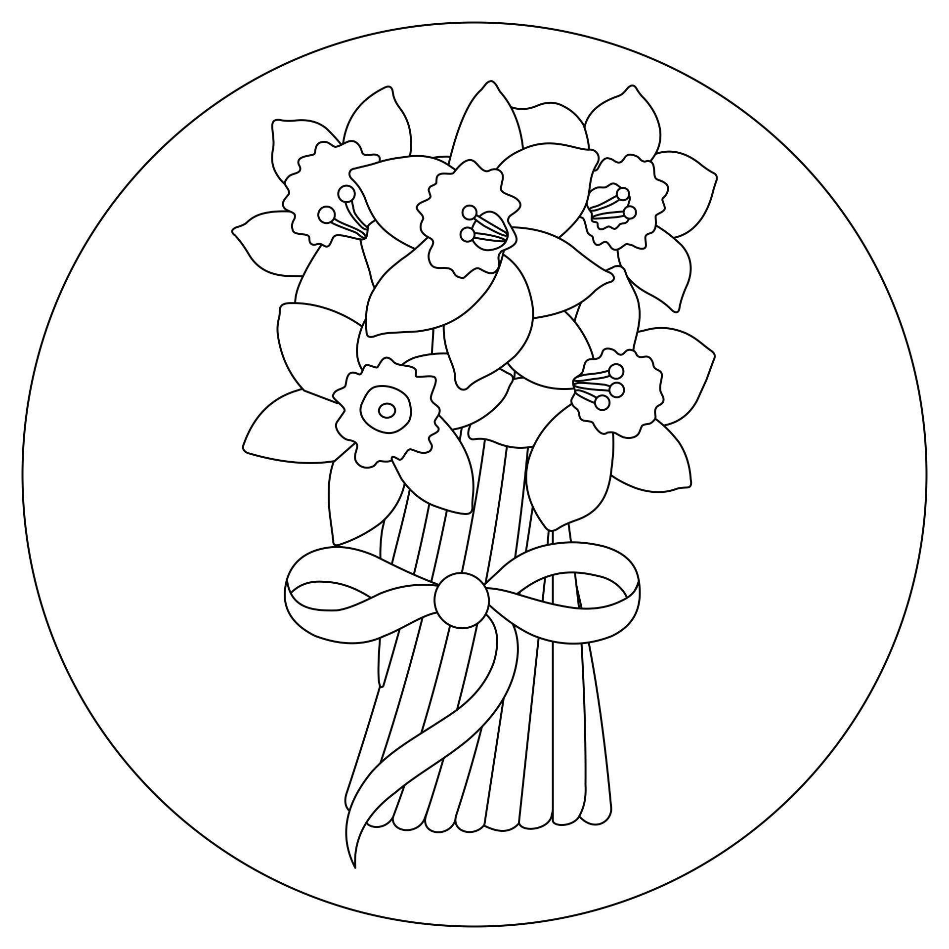 Daffodil Flower Embroidery Pattern