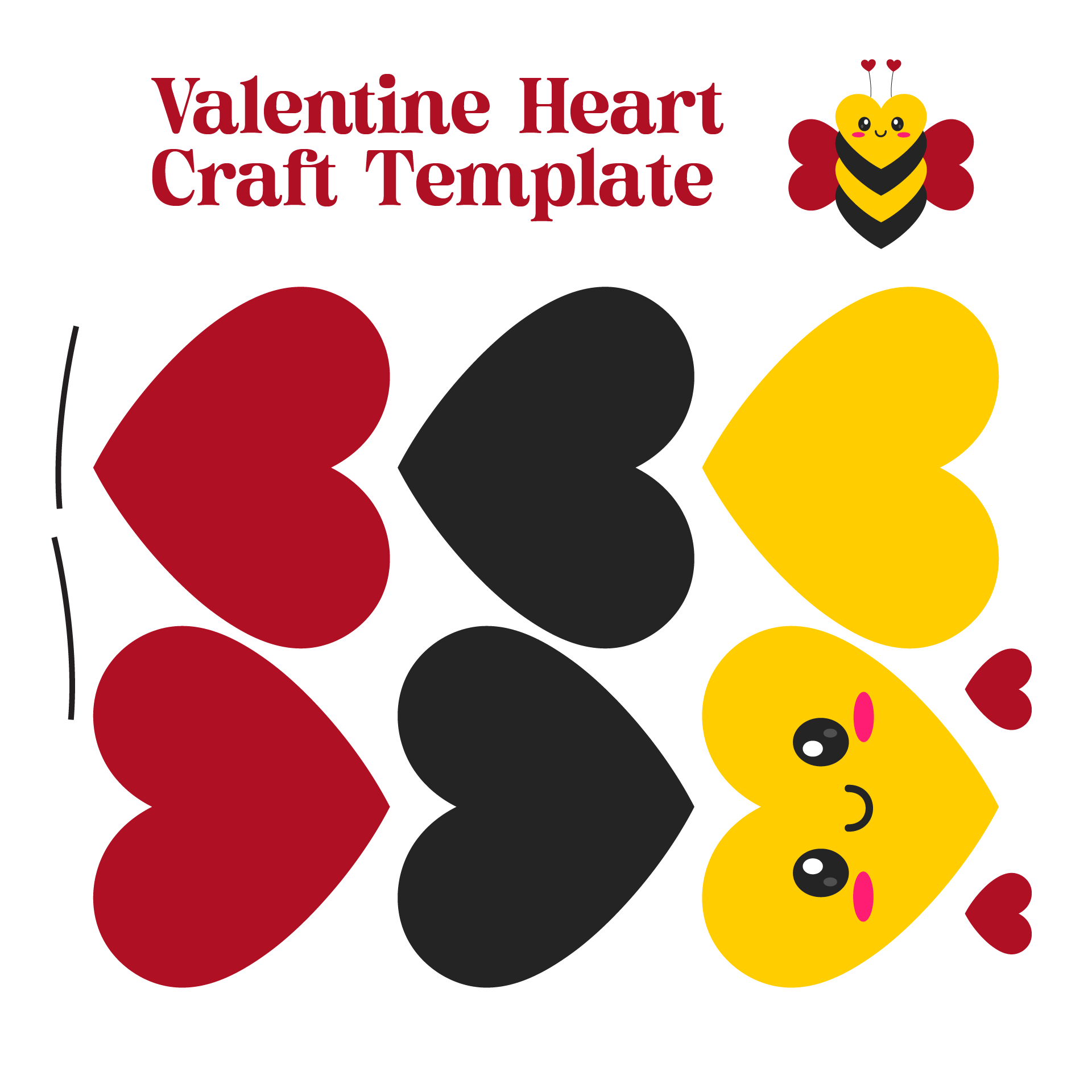Valentine Heart Craft Template