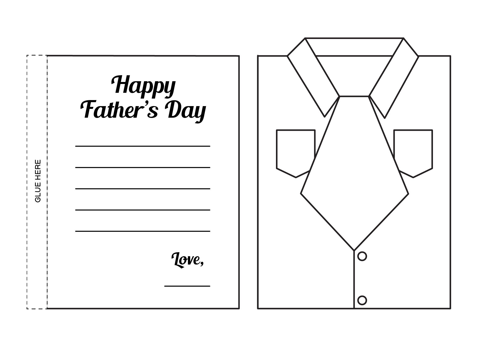 Fathers Day Shirt And Tie Card