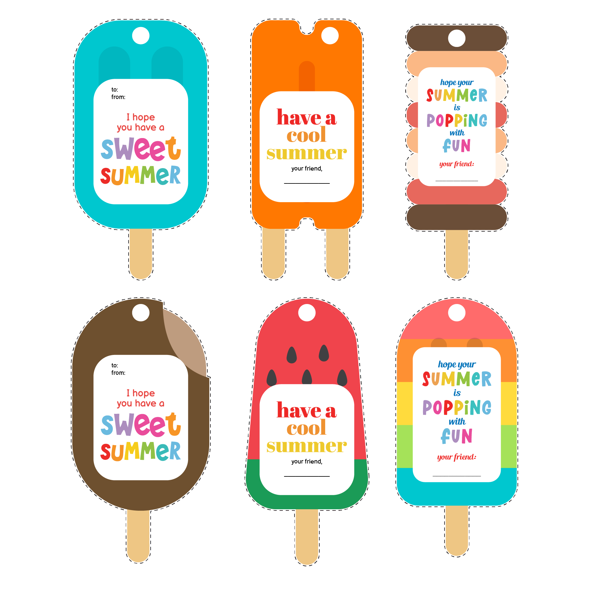 Ice Pop Summer Gift Tags