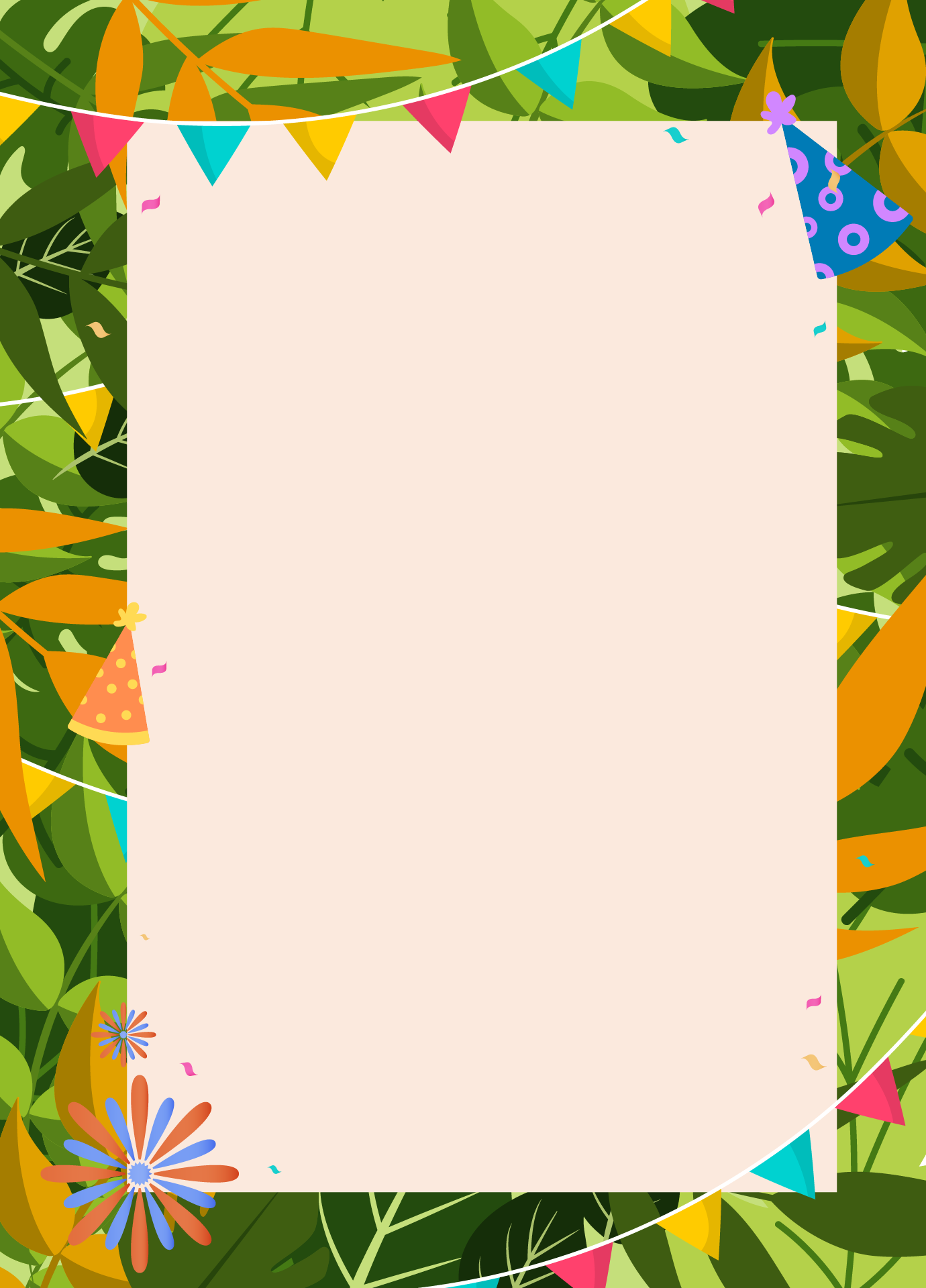 Jungle Party Template Green Tropical