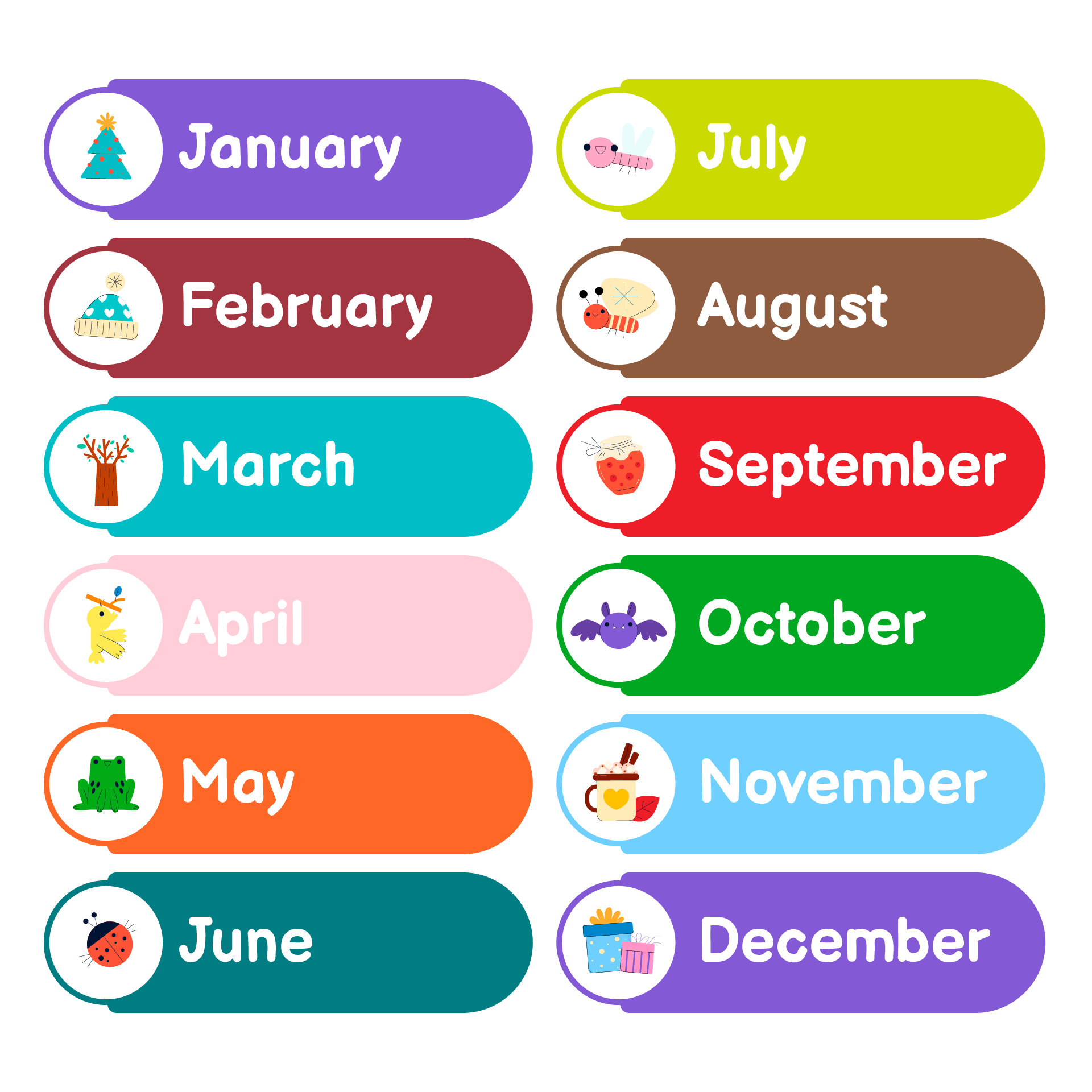 Printable Classroom Display Chart Months Of The Year