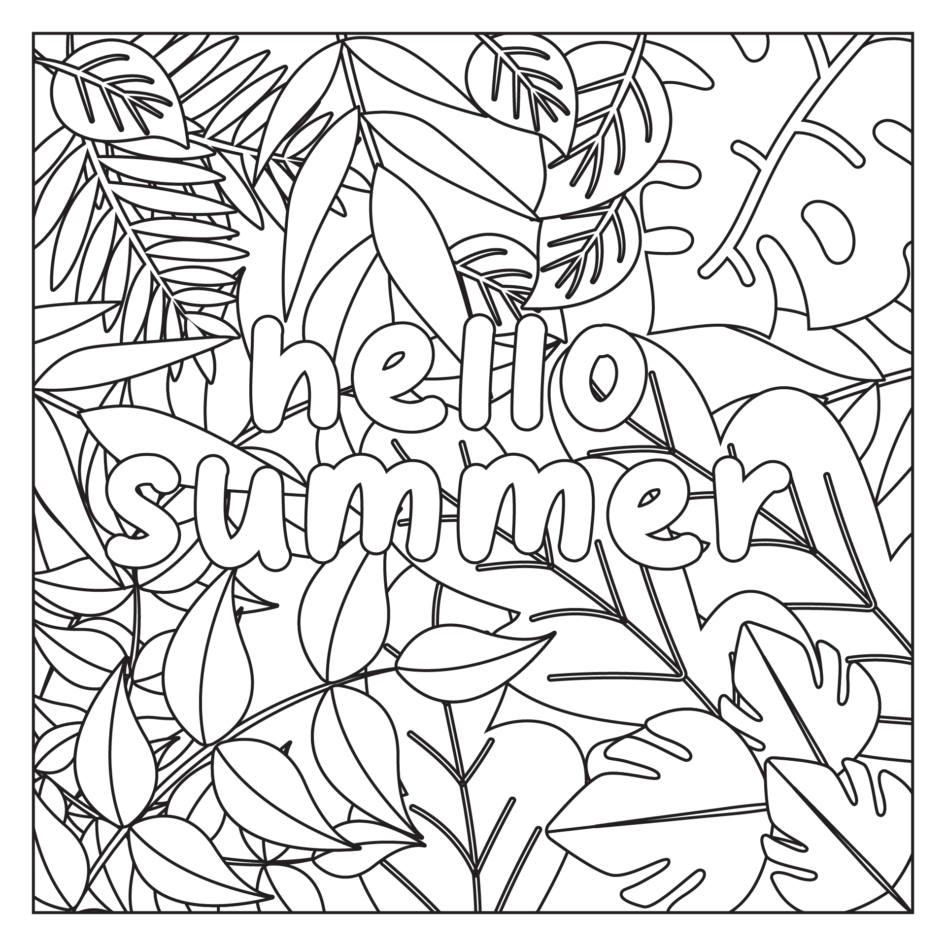 Summer Coloring Page