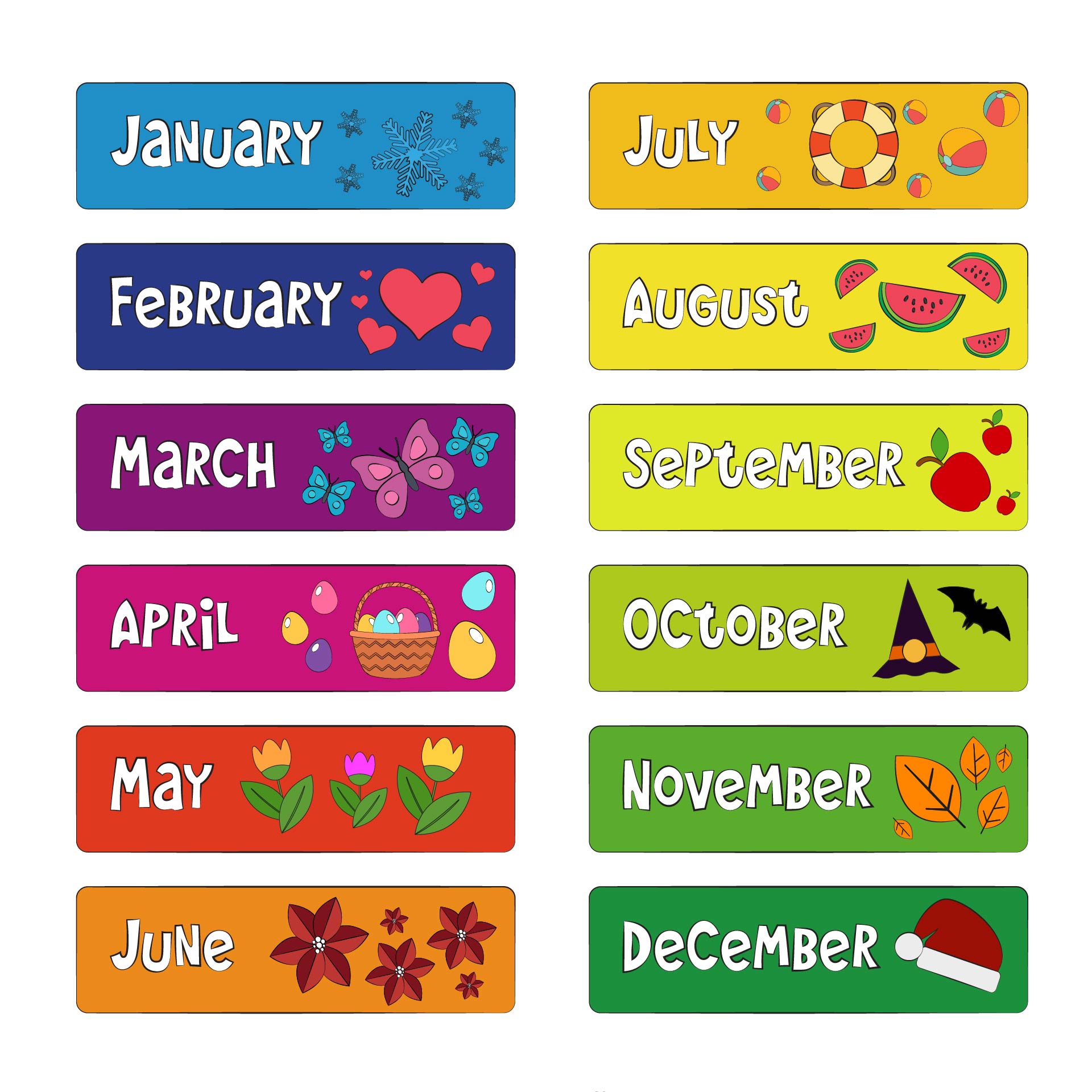 Month Of The Year Classroom Display Chart