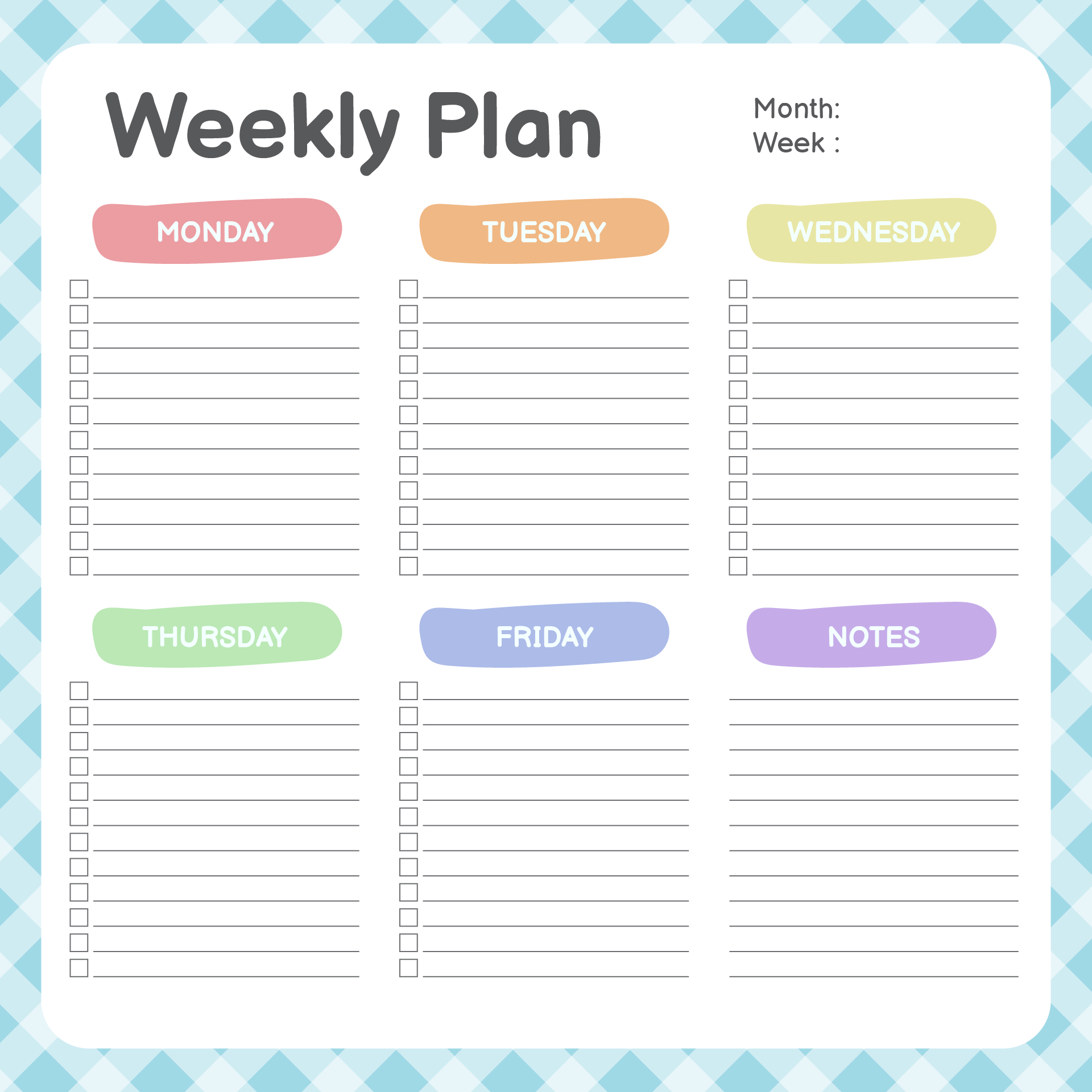 To-Do List 5-Days Weekly Plan