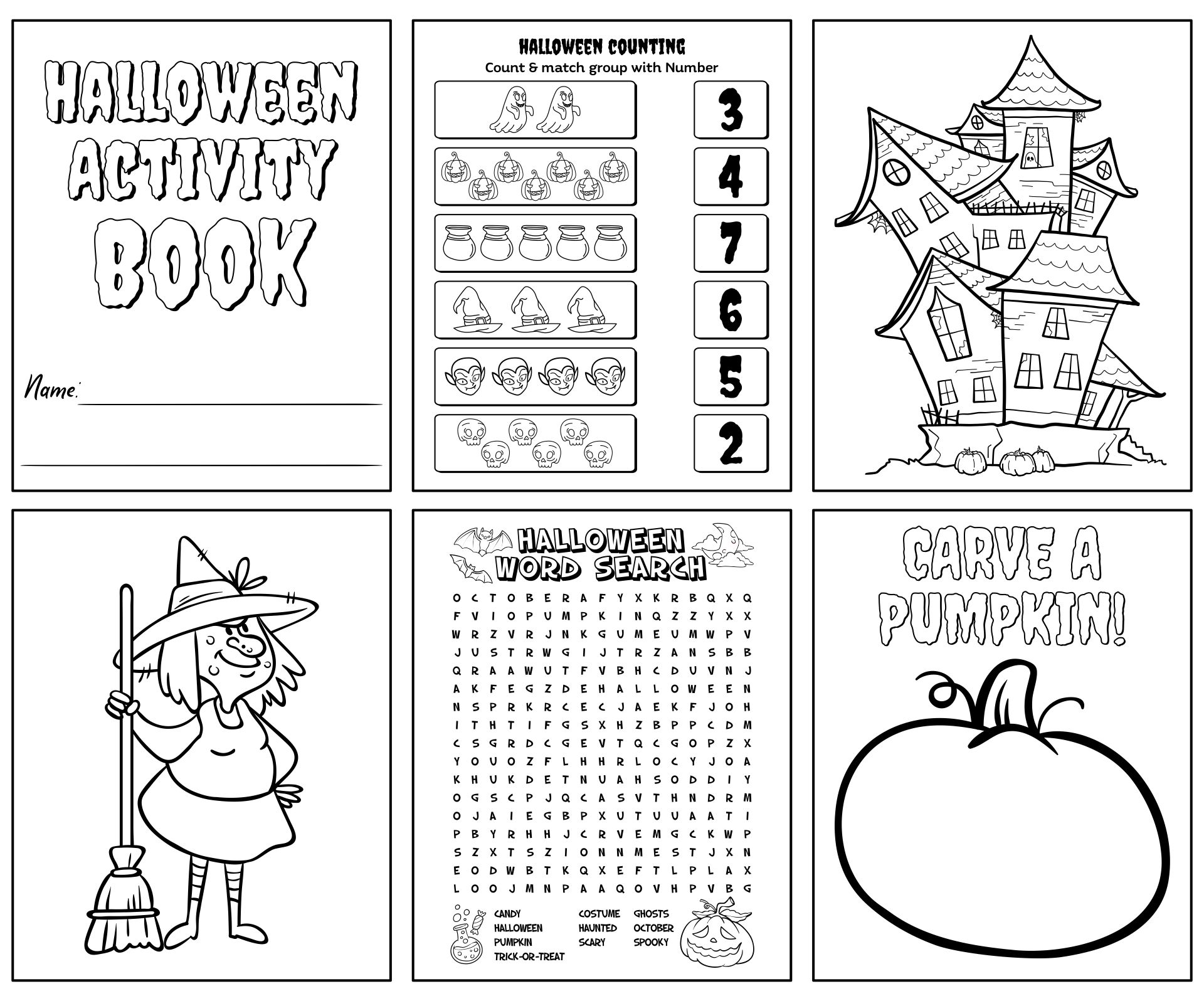 Printable Halloween Activity Book