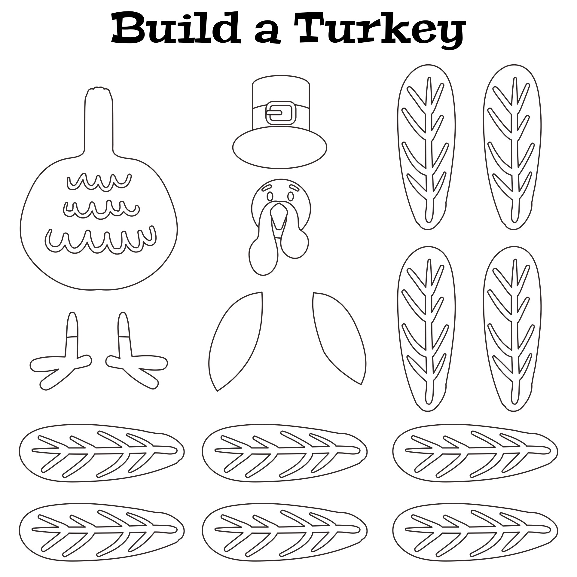 Kids Thanksgiving Coloring Crafts Printable