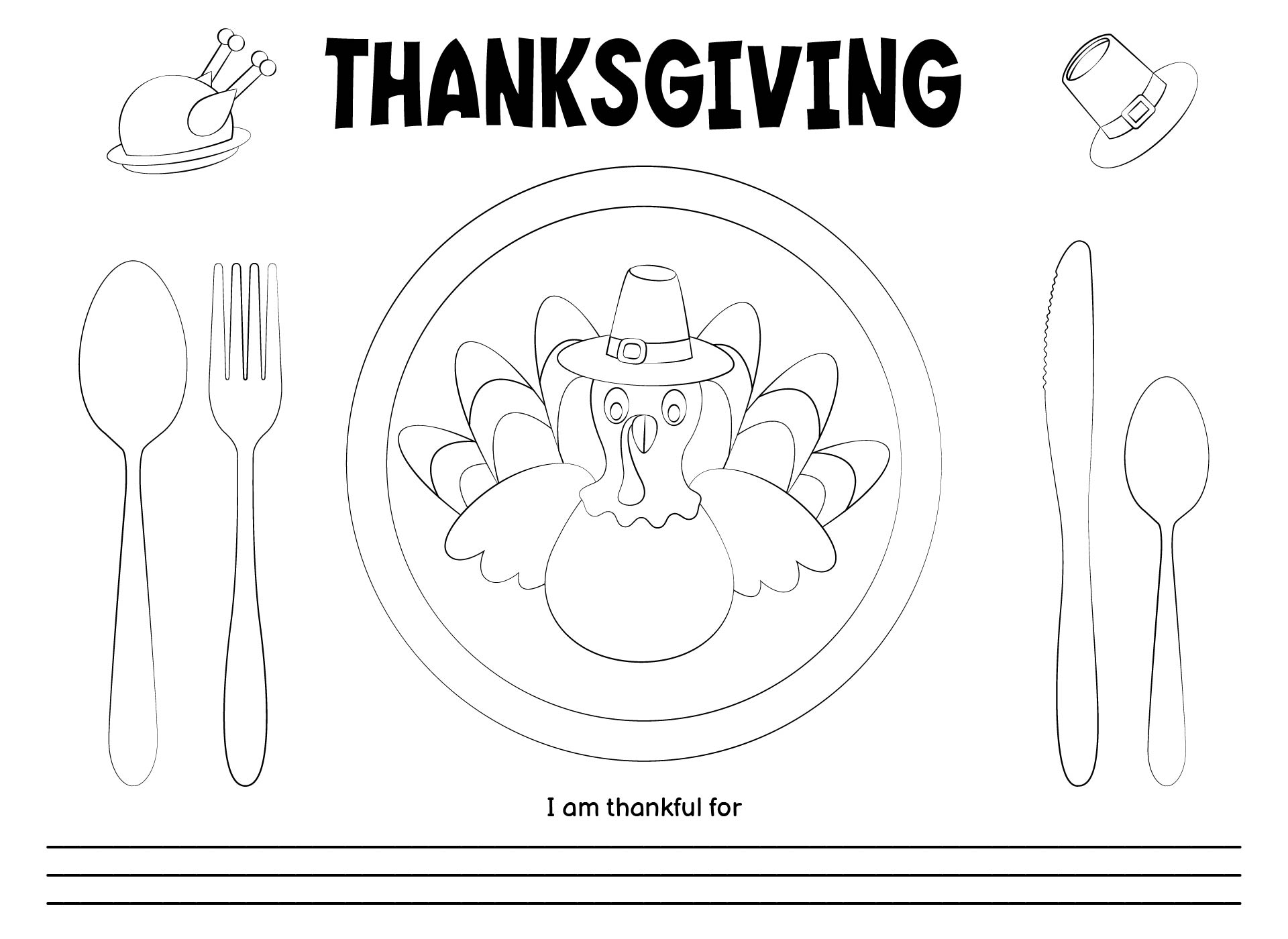 Printable Thanksgiving Coloring Place Mats