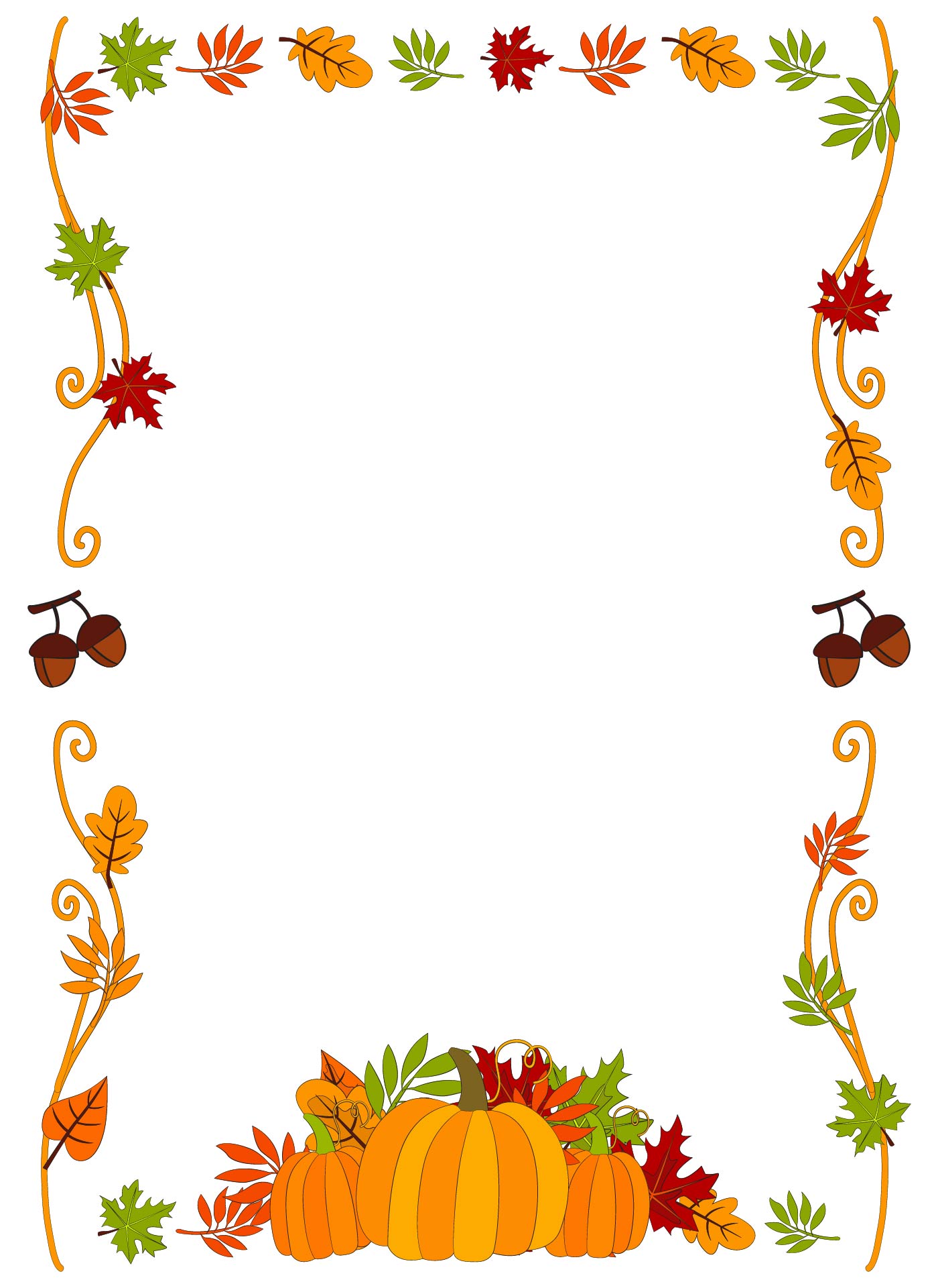 Thanksgiving Border Printables