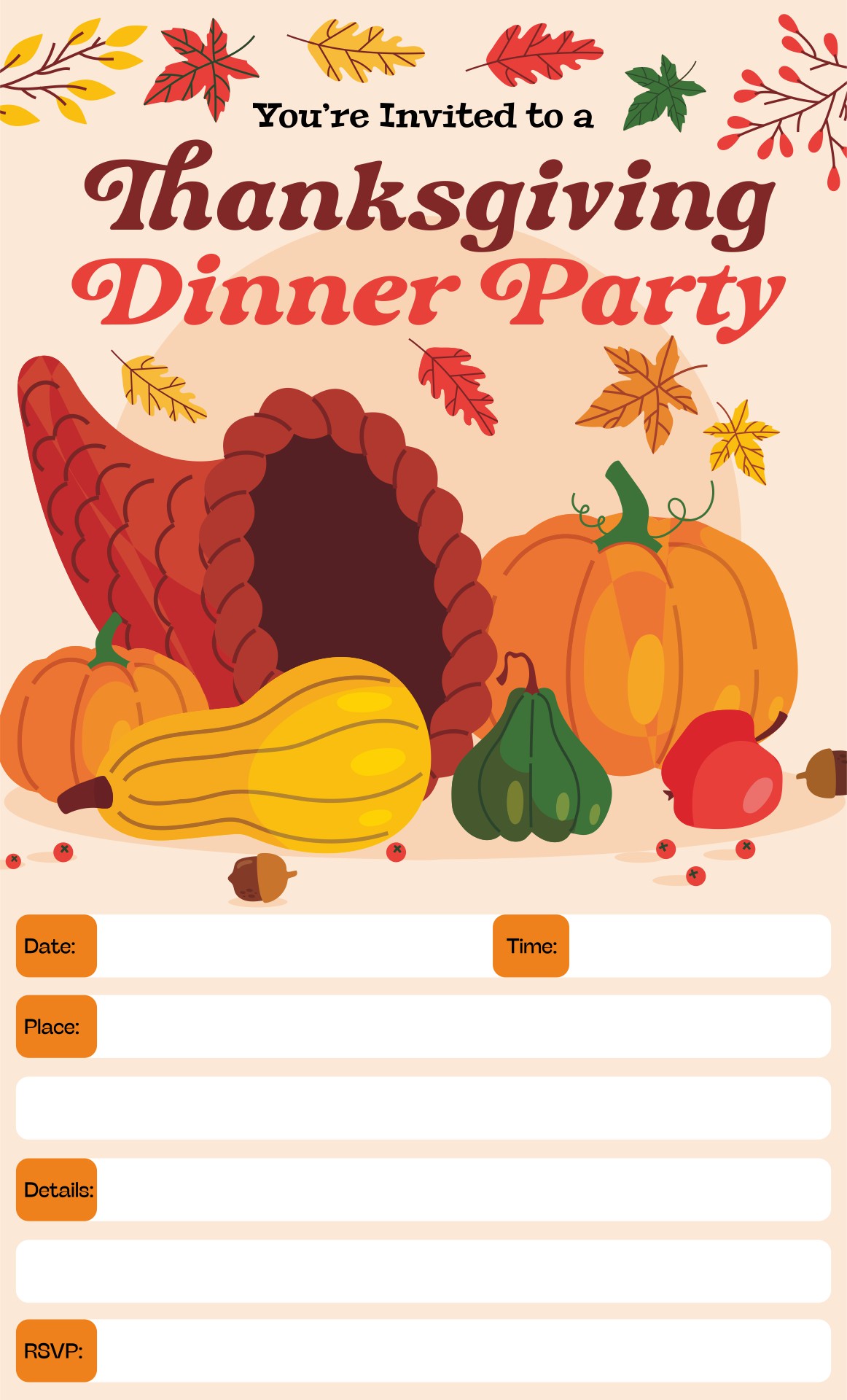 Printable Thanksgiving Gathering Invite