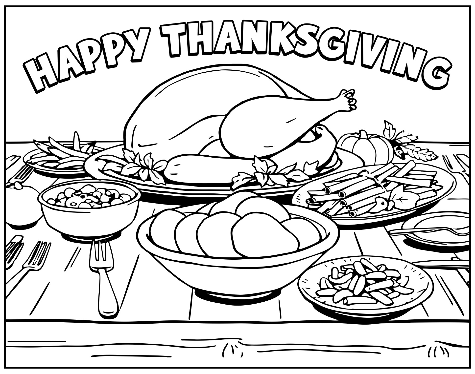 Thanksgiving Dinner Theme Coloring Pages