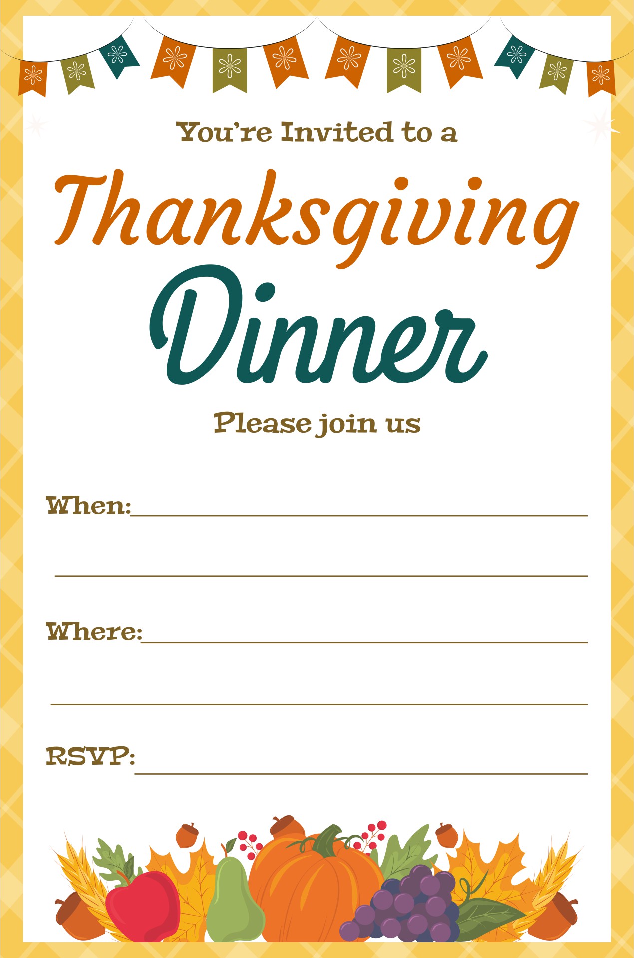 Thanksgiving Luncheon Invitation Printable