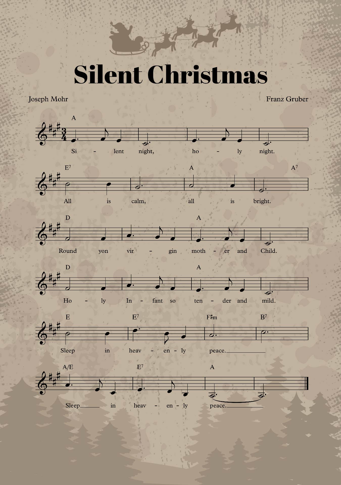 Vintage Printable Christmas Carol Sheet Music