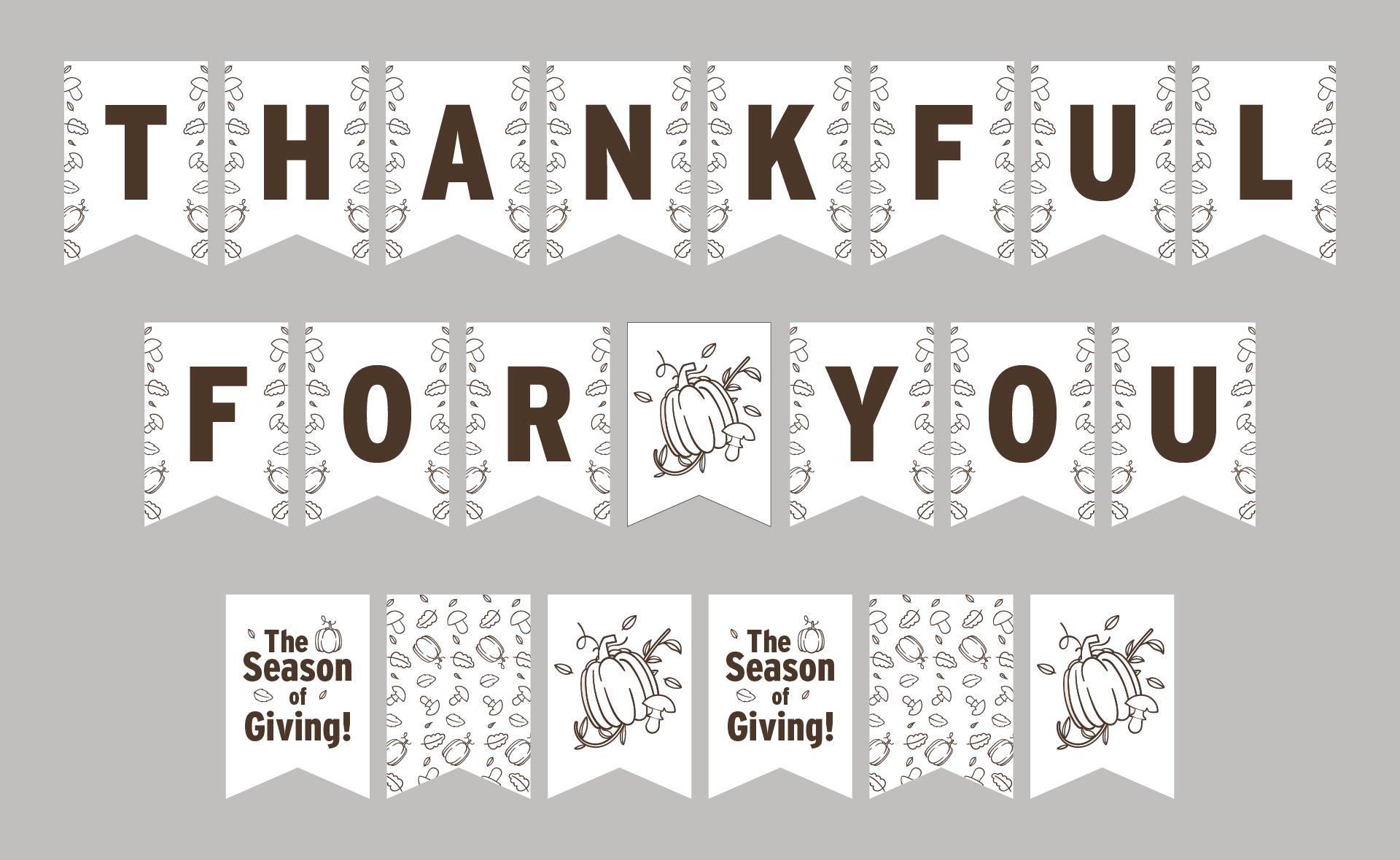 White Thanksgiving Banners Templates