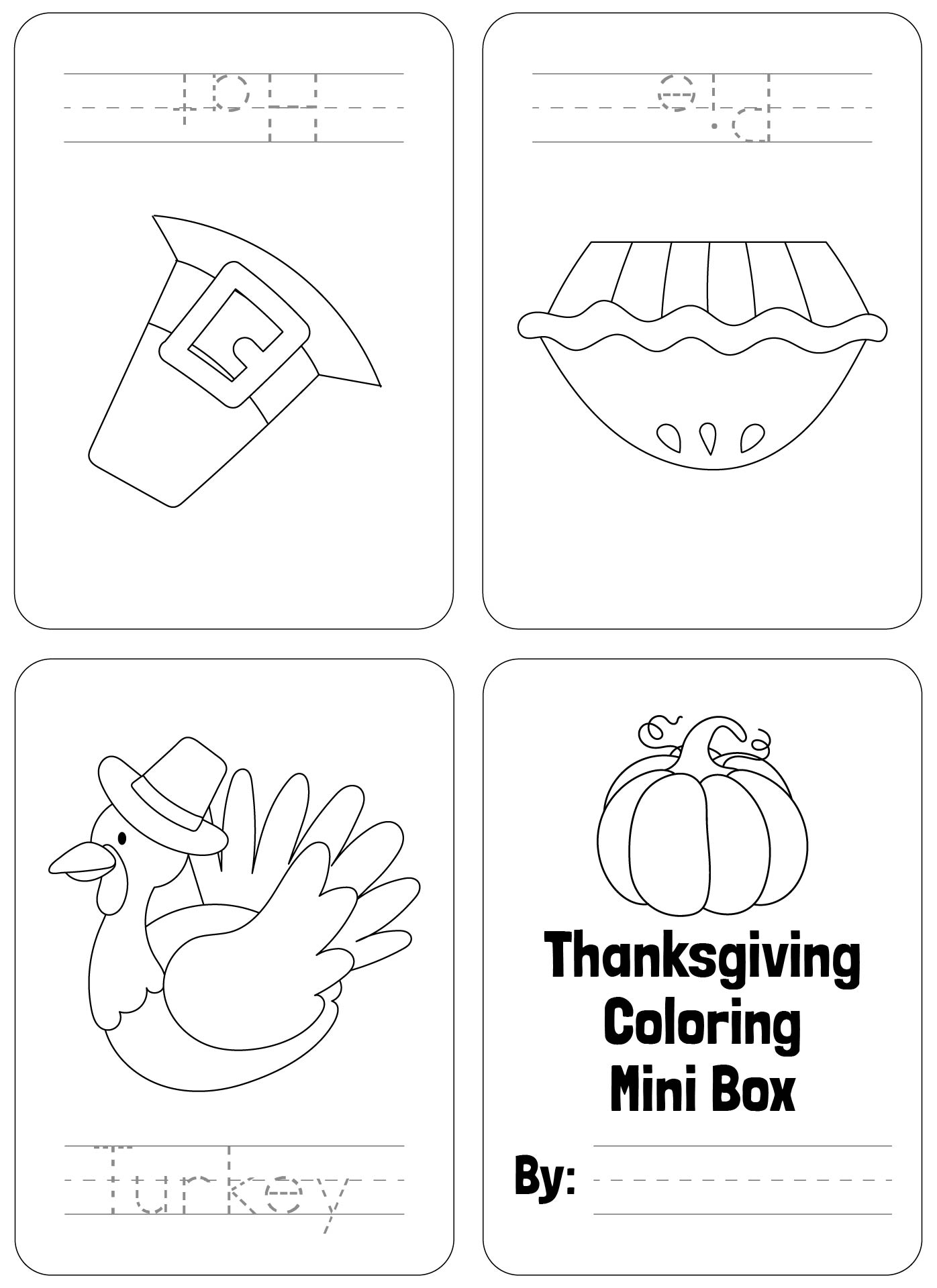 Thanksgiving Mini Book Printable