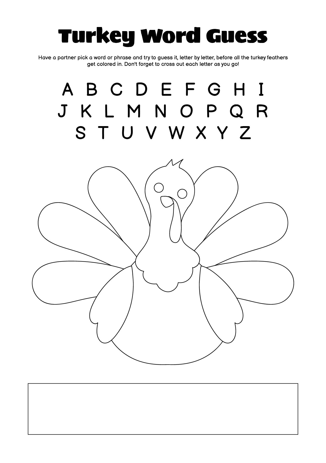 Printable Thanksgiving Games Kids Activity