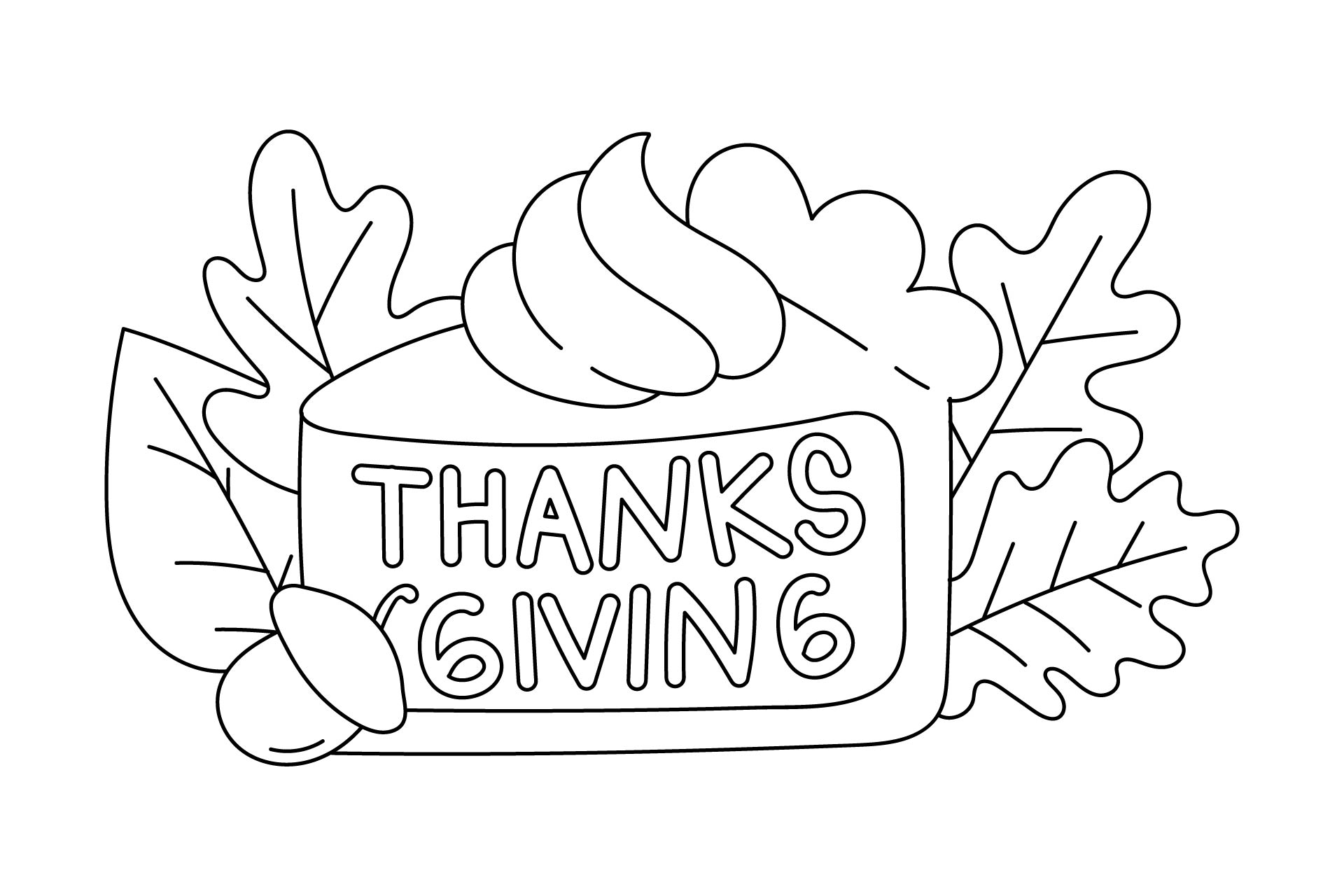 Easy Happy Thanksgiving Coloring Page