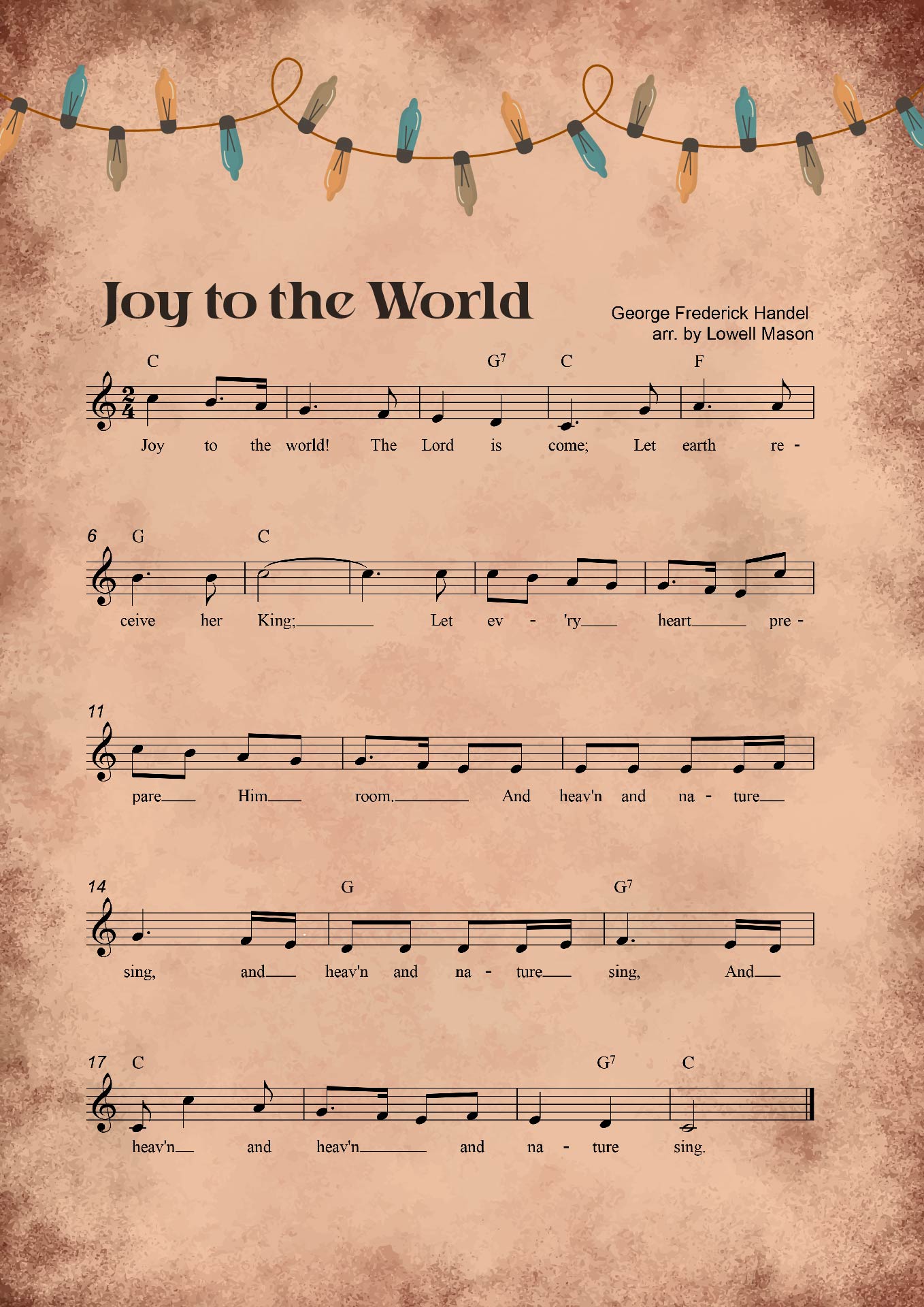 Joy To The World Printable Vintage