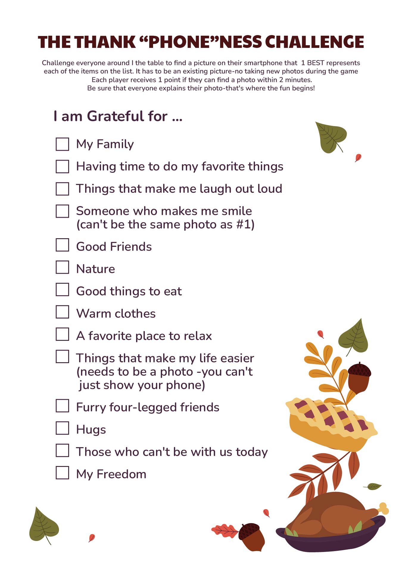 Thanksgiving Gratitude Activity