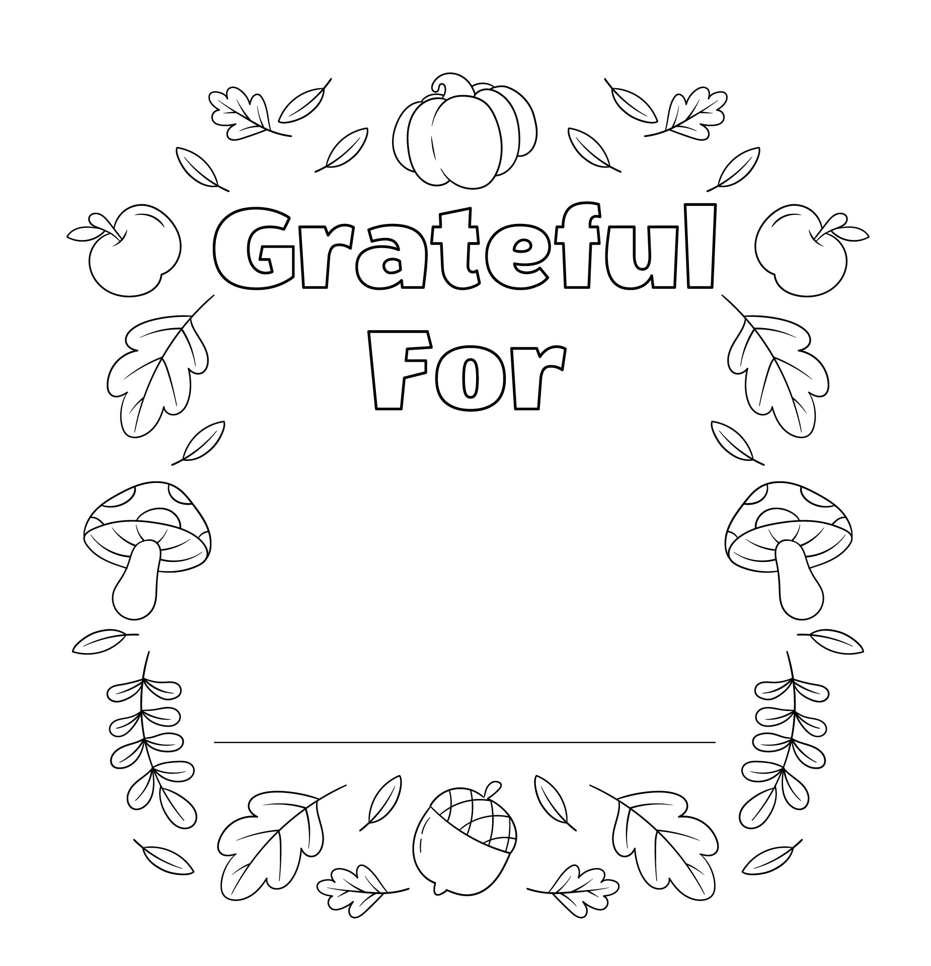 Gratitude Coloring Page Thanksgiving