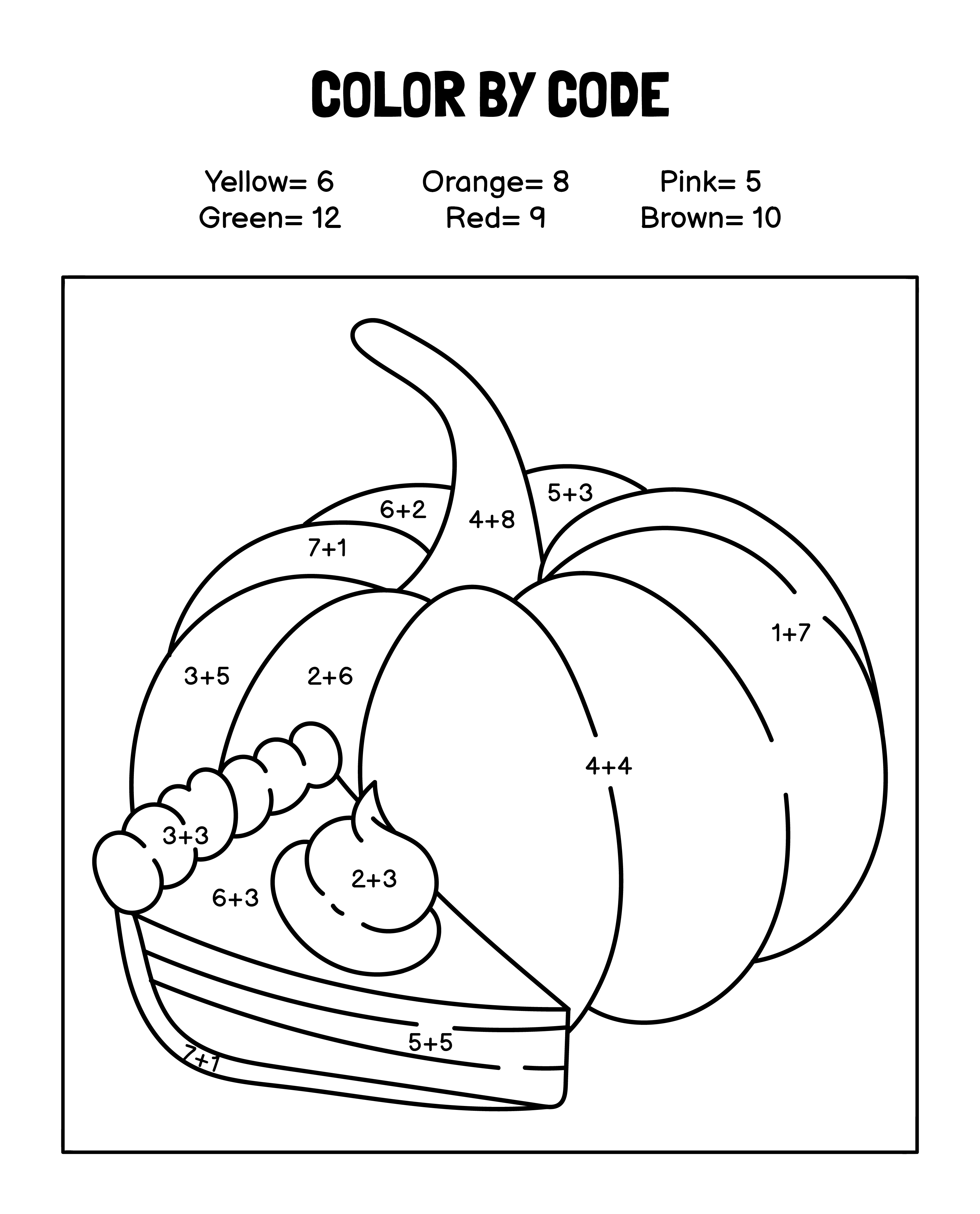 Thanksgiving Math Color By Code