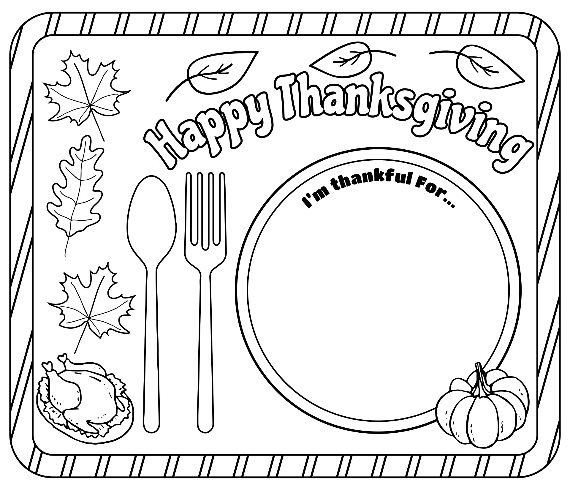 Fun Printable Thanksgiving Placemats