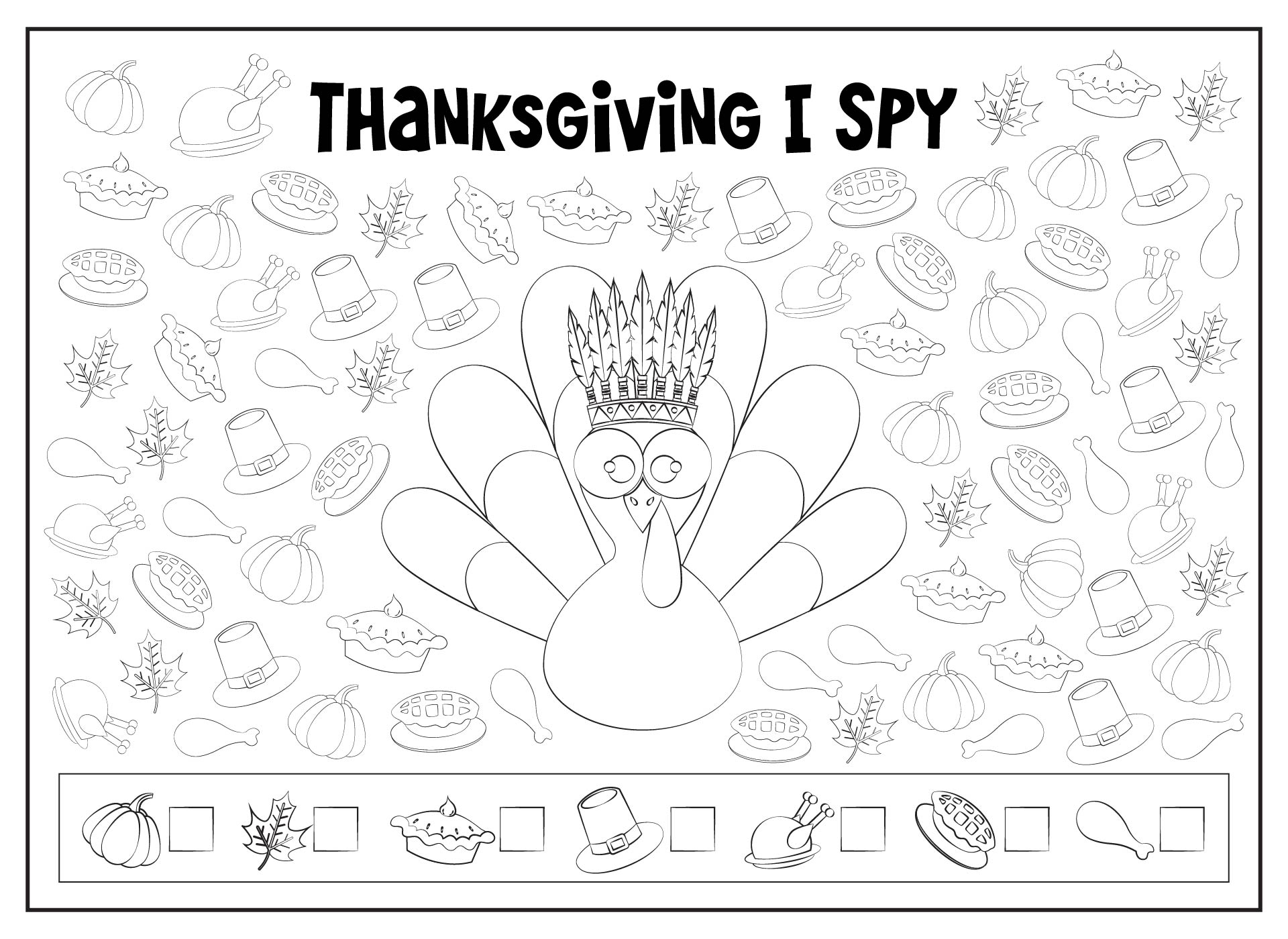 Fun Printable Thanksgiving Placemats