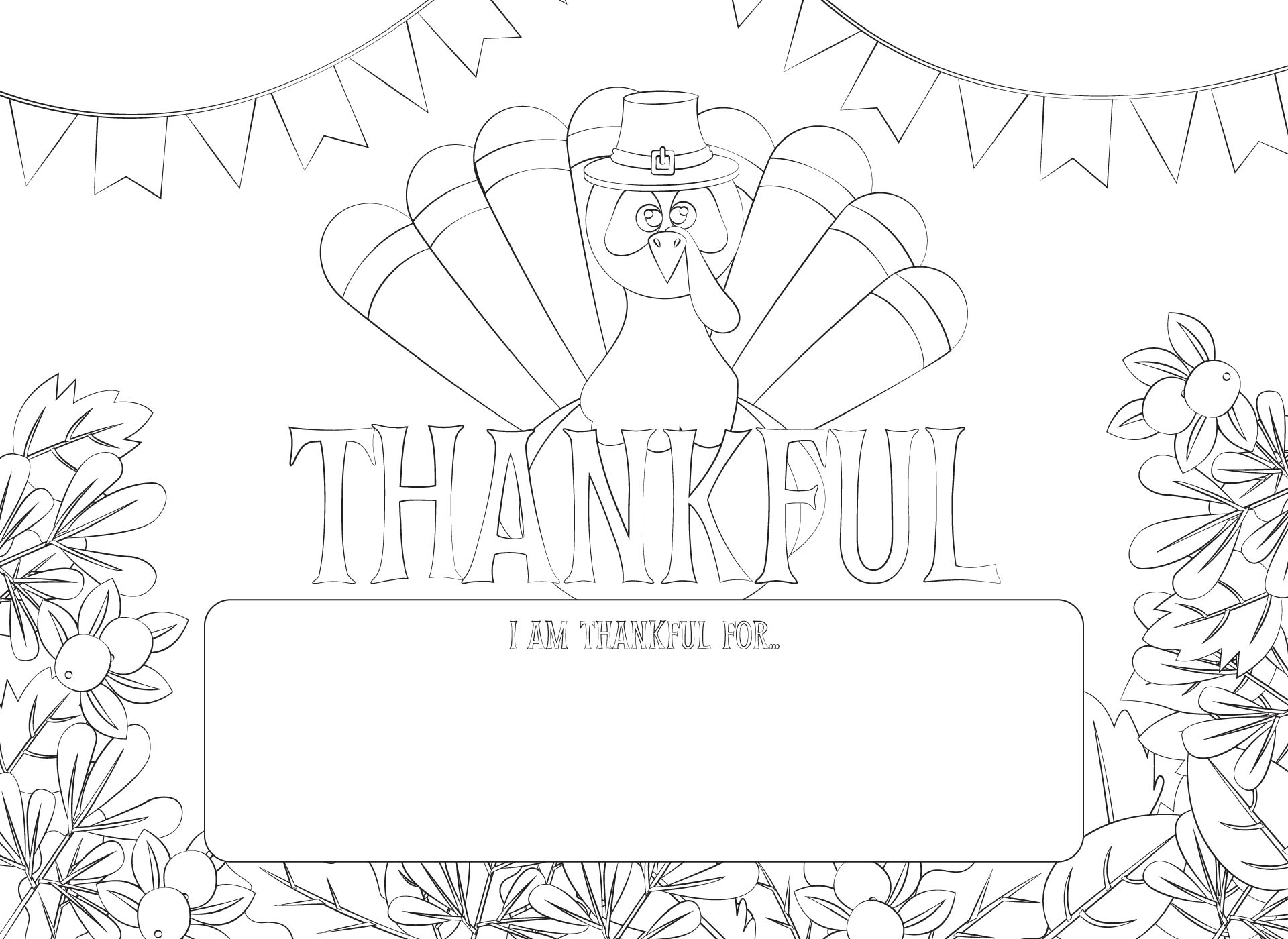 Printable Thanks Coloring Placemats