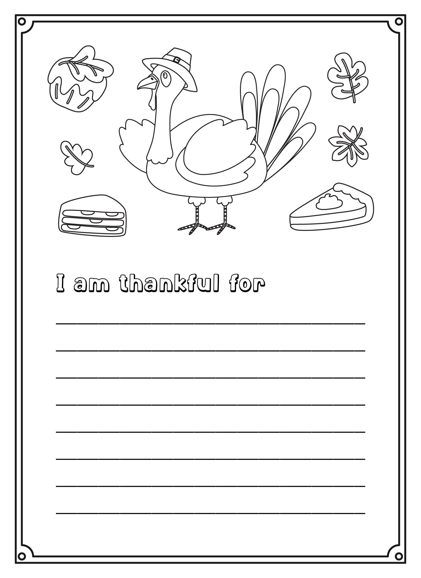 Fall Thanksgiving I Am Thankful For Preschool