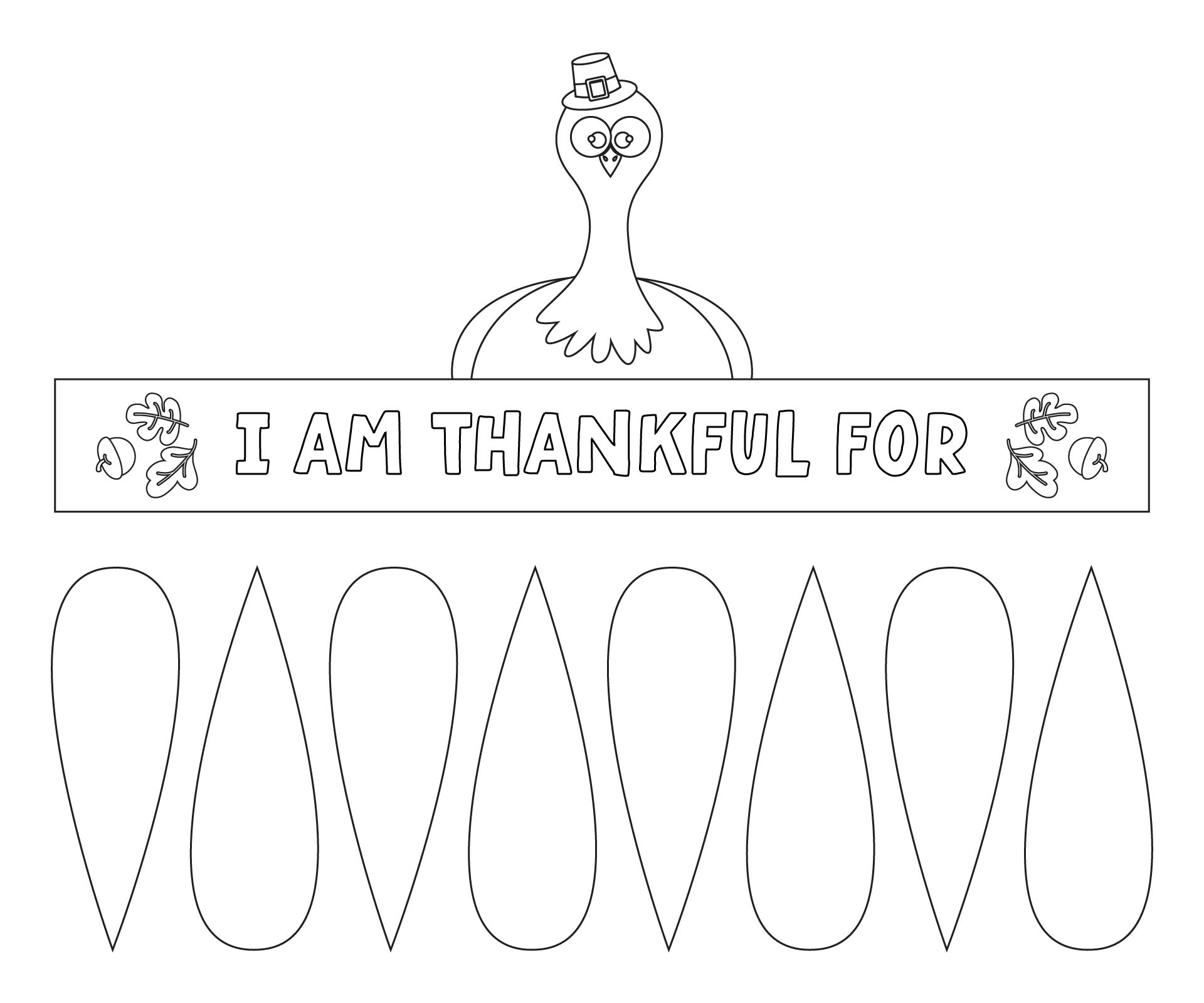 I Am Thankful For Paper Hat Template