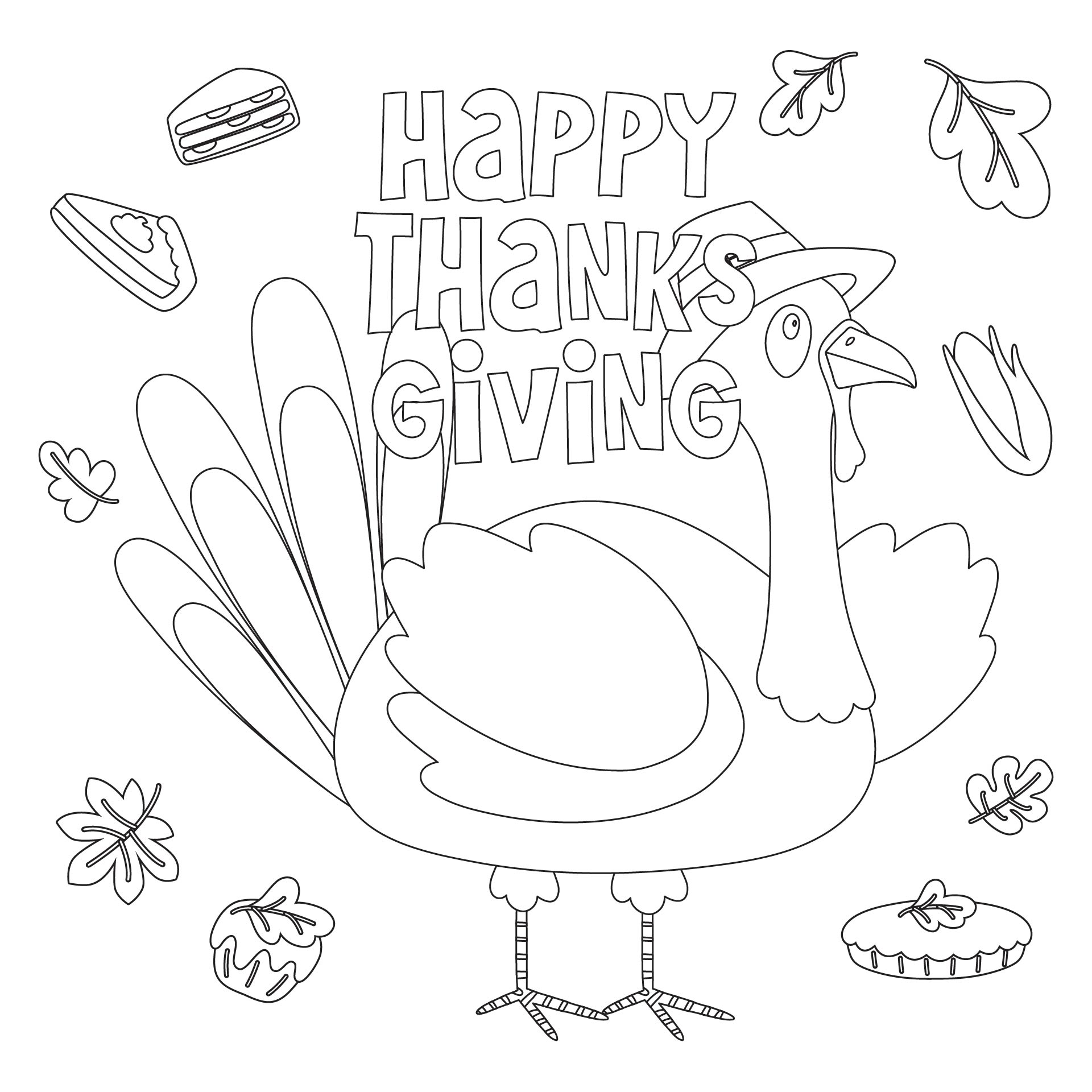 Happy Thanksgiving Coloring Pages Printable