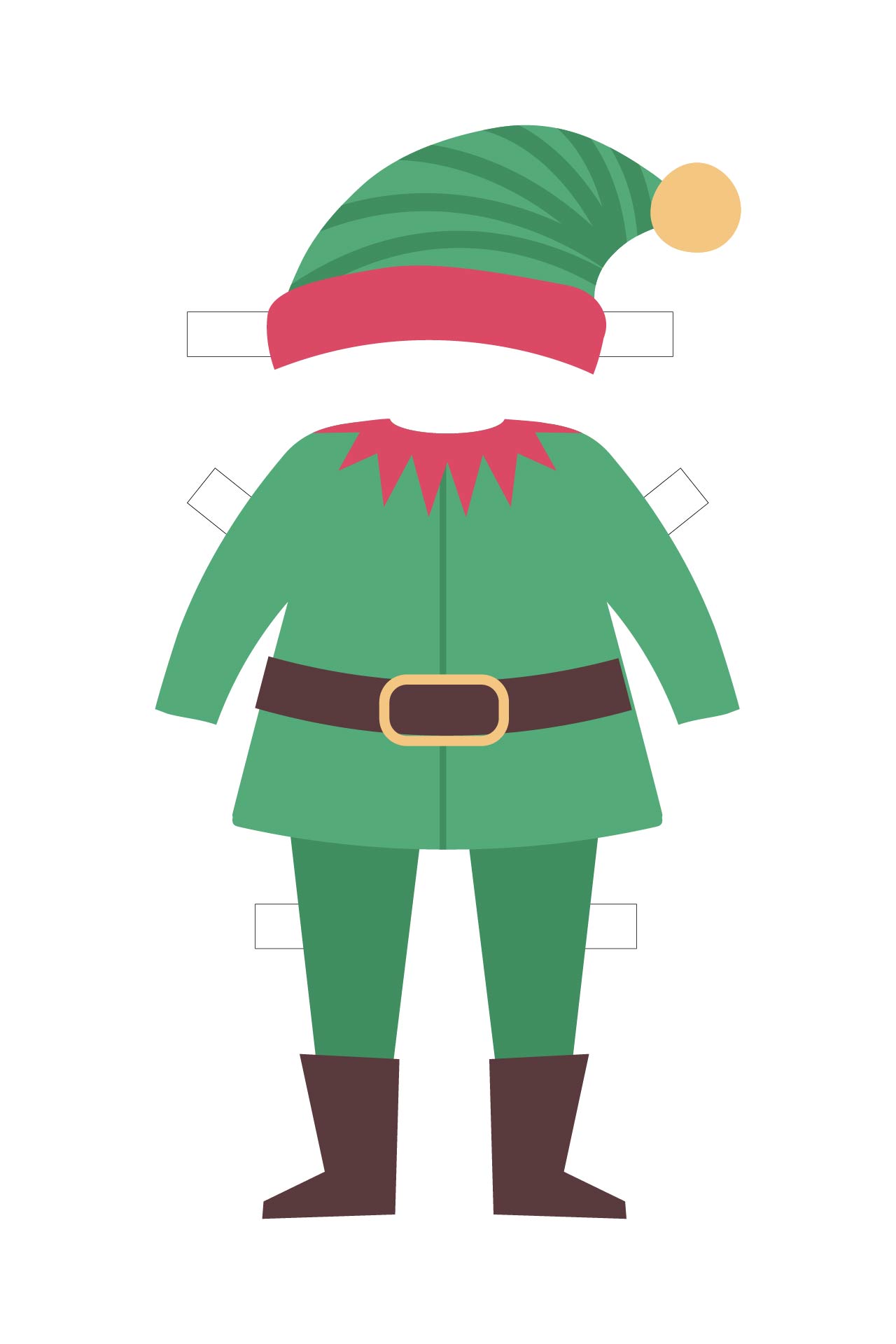 Printable Elf Outfit Doll