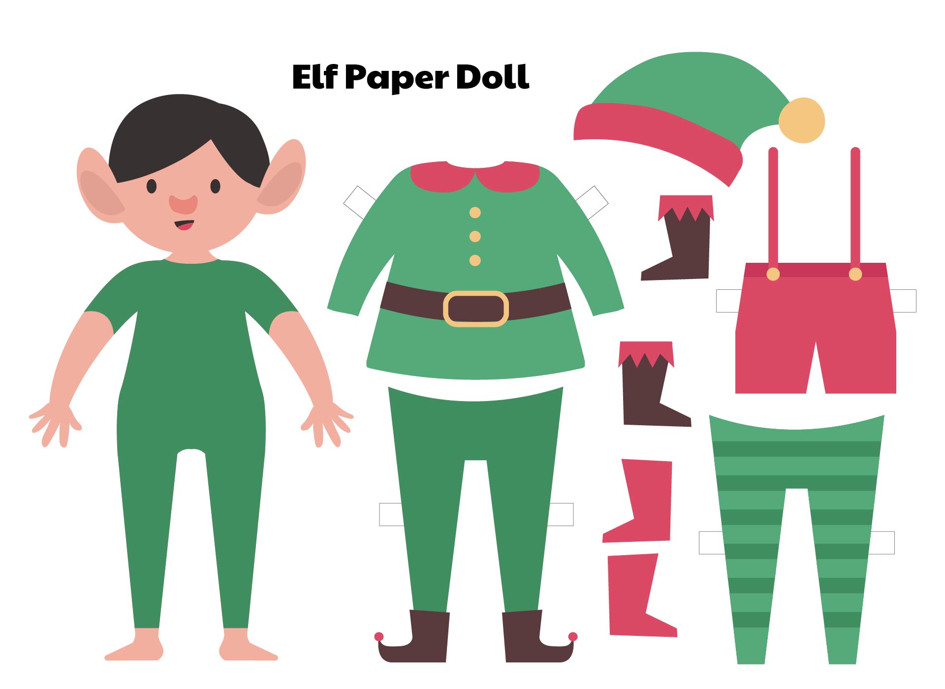 Winter Elf Paper Doll Game