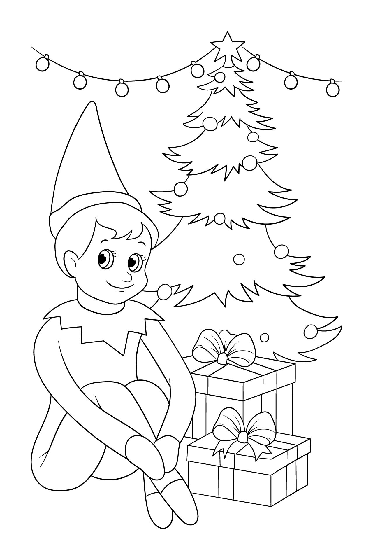 Elf On The Shelf Coloring Pages