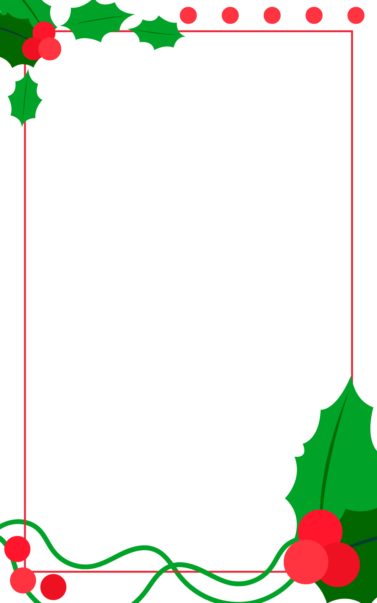 Printable Christmas Holly Leaf Borders