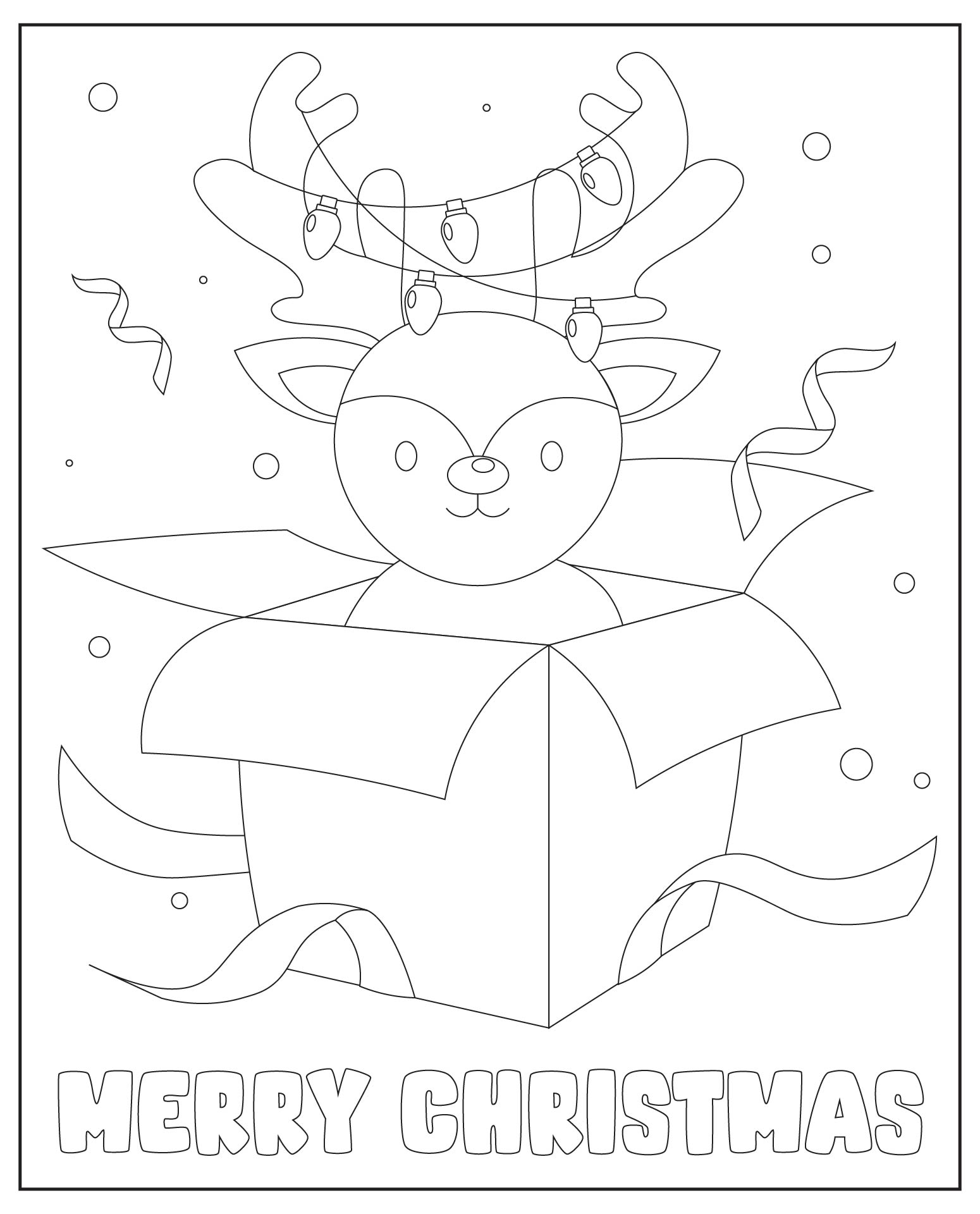 Christmas Reindeer Coloring Pages