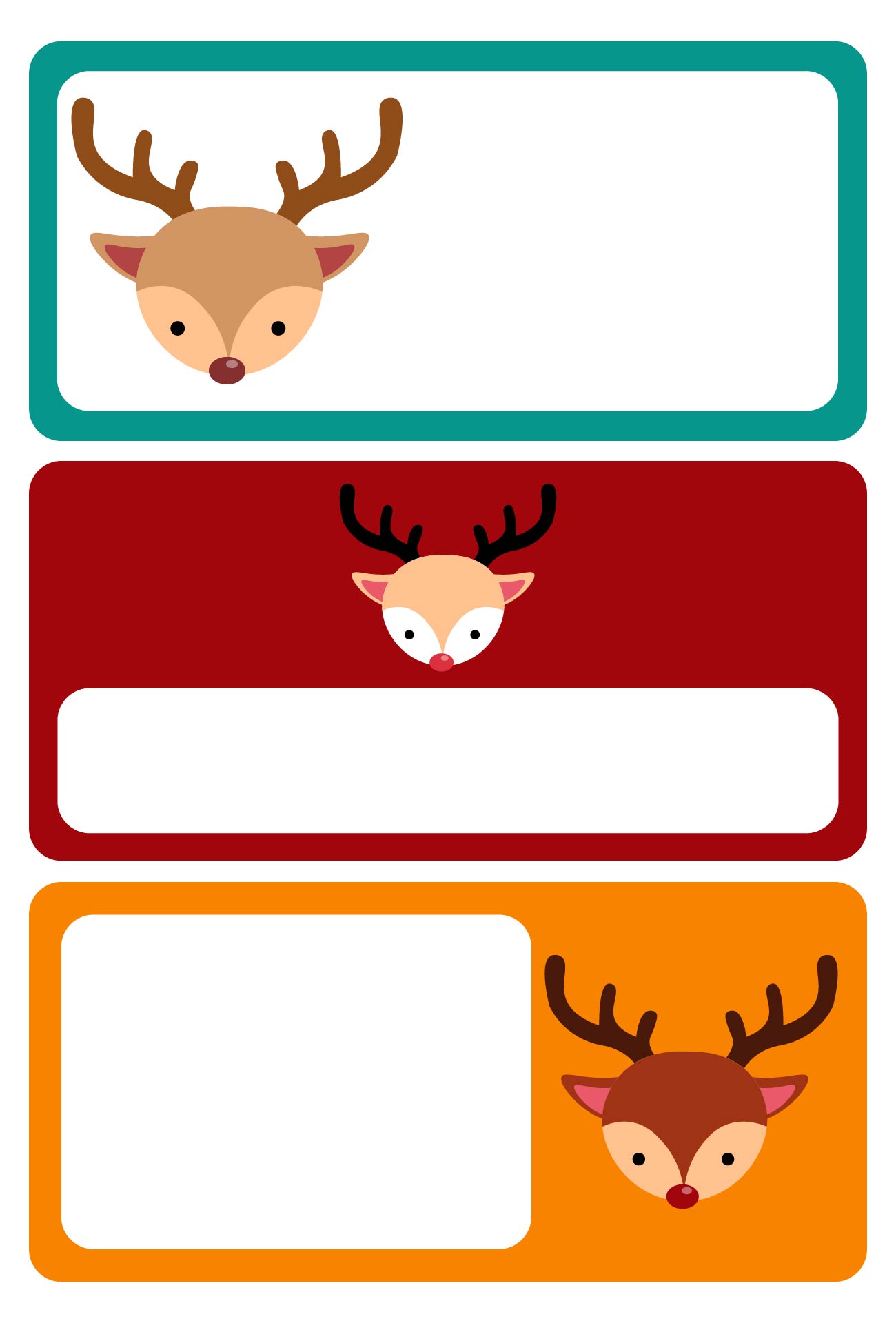 Christmas Reindeer Name Cards