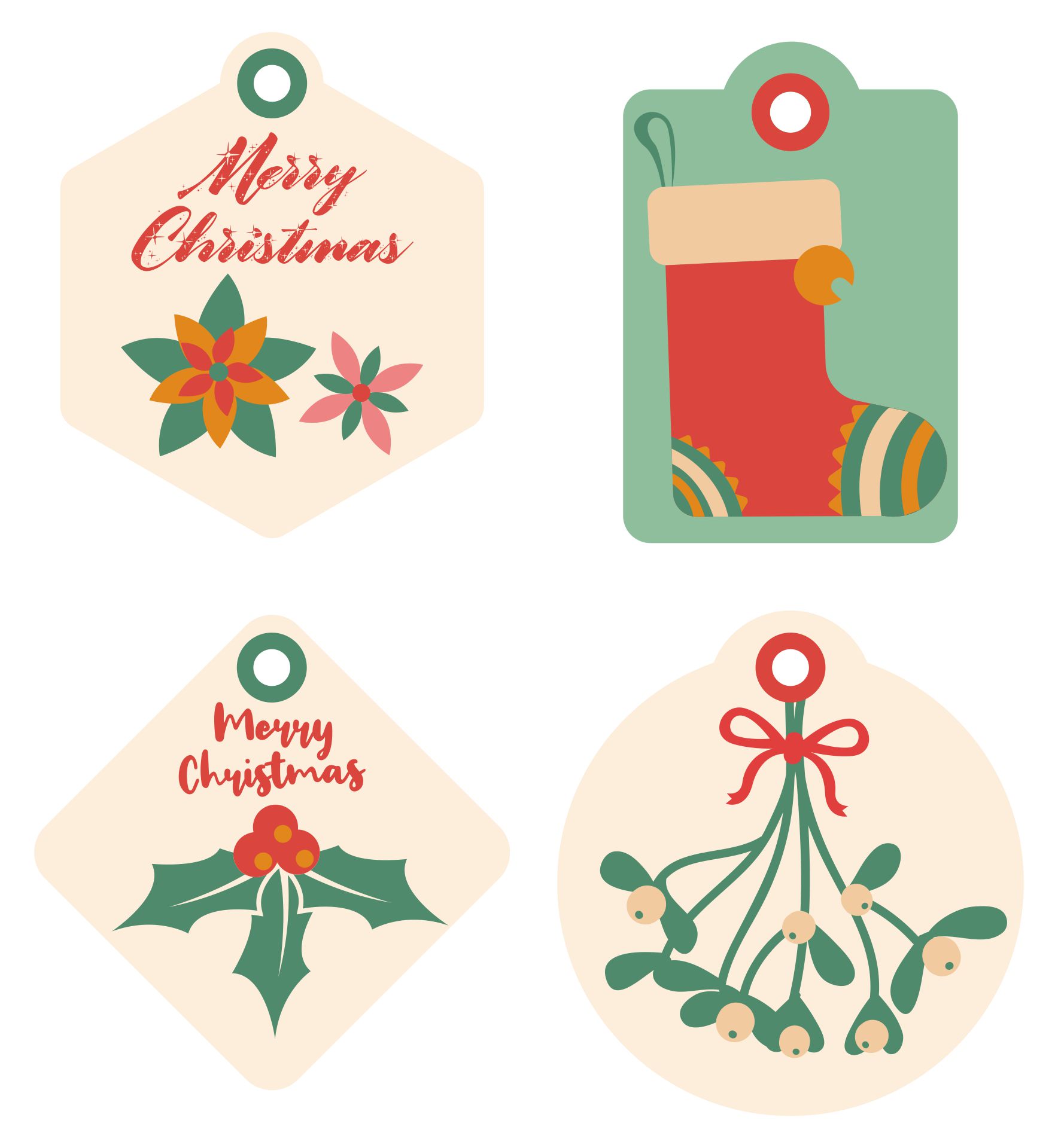 Festive Holly Printable Gift Tags