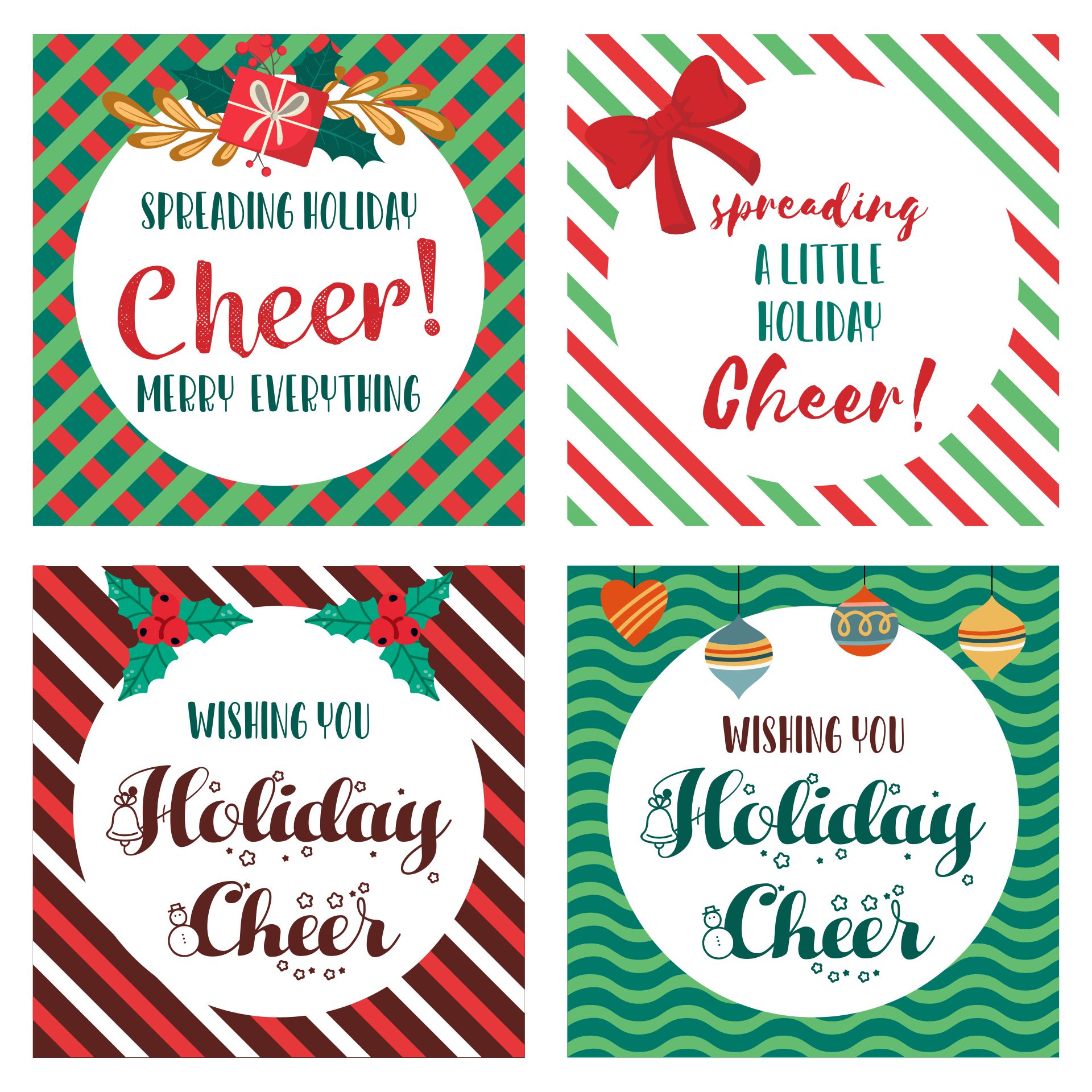 Holiday Cheer Merry Christmas Tags