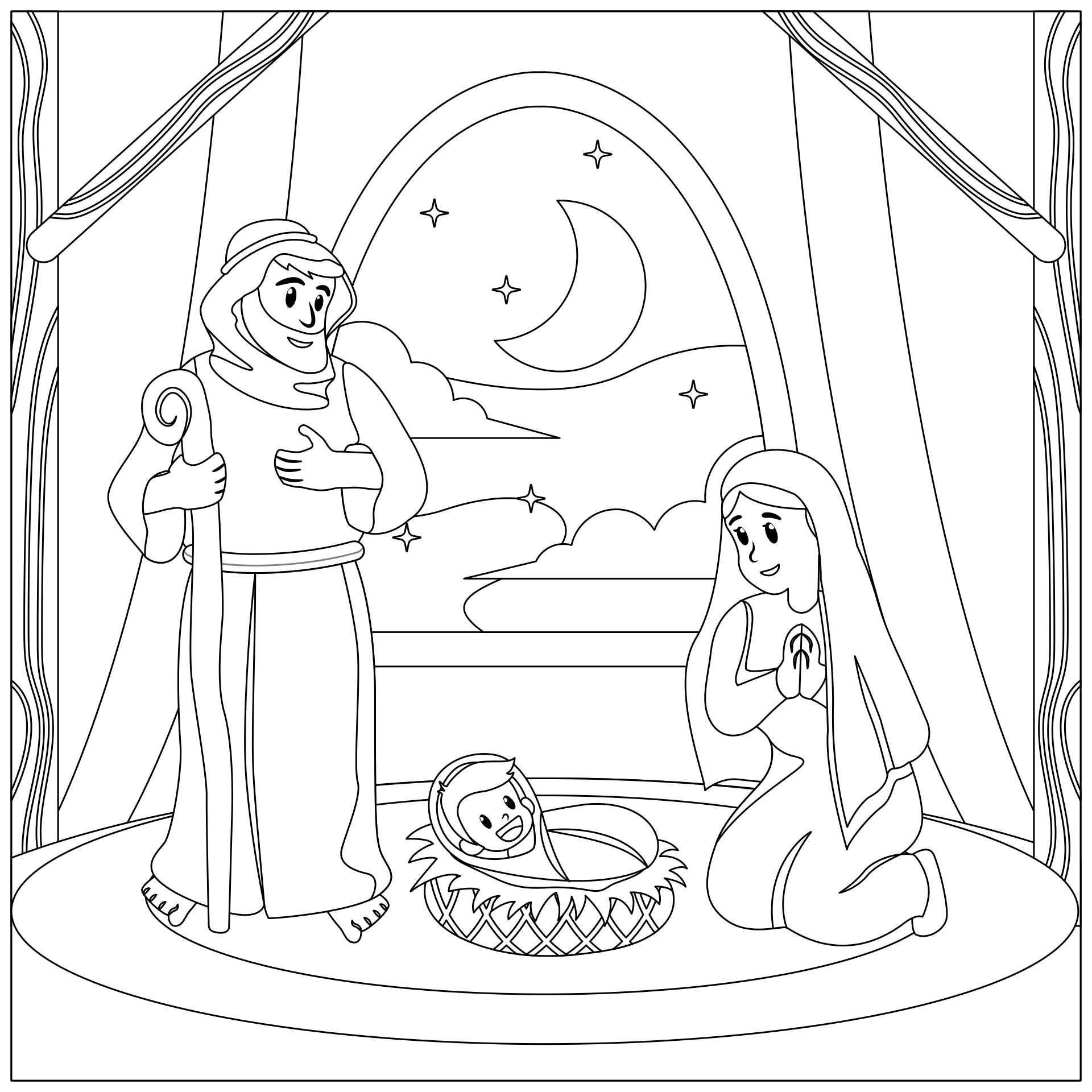 Printable Nativity Scene For Kindergarten