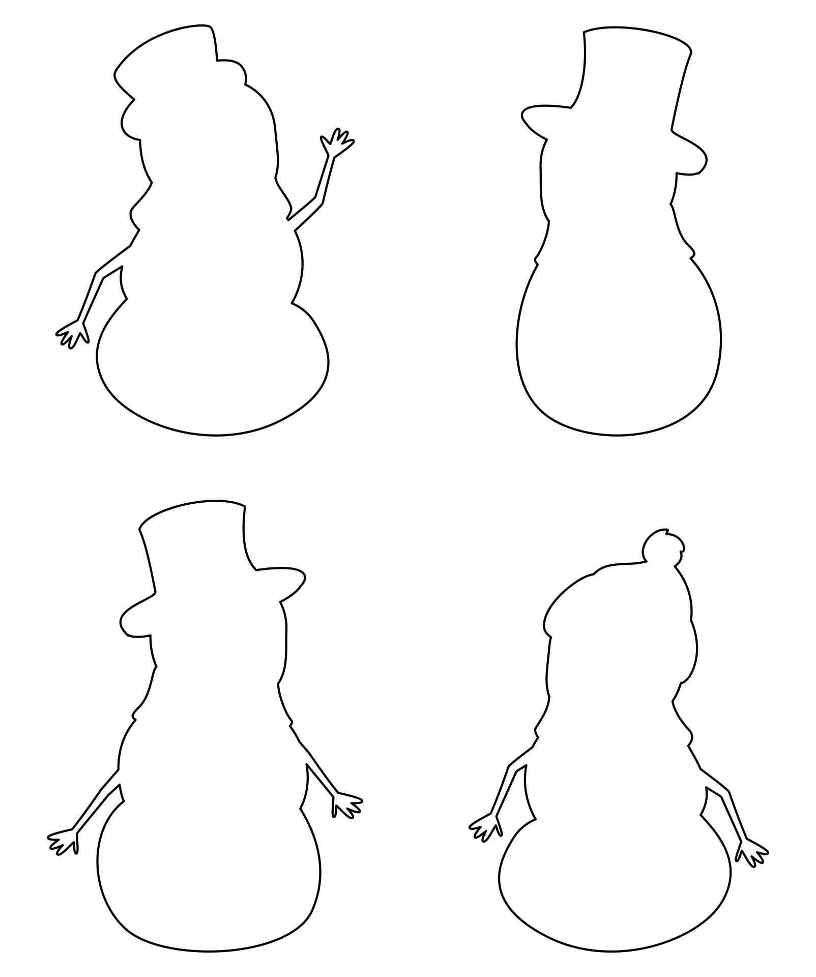 Printable Snowman Shapes Template