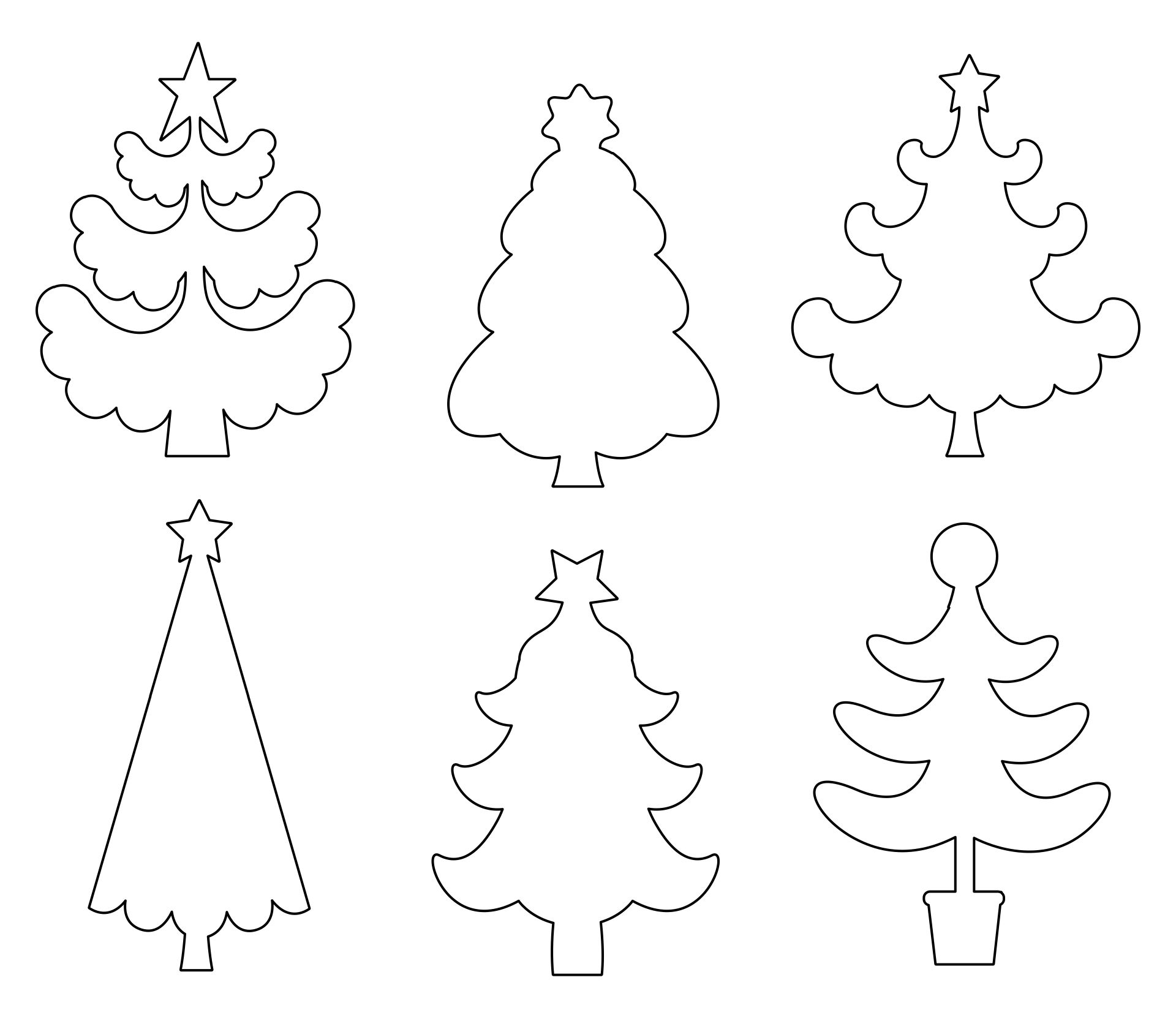 Printable Tree Shapes For Christmas