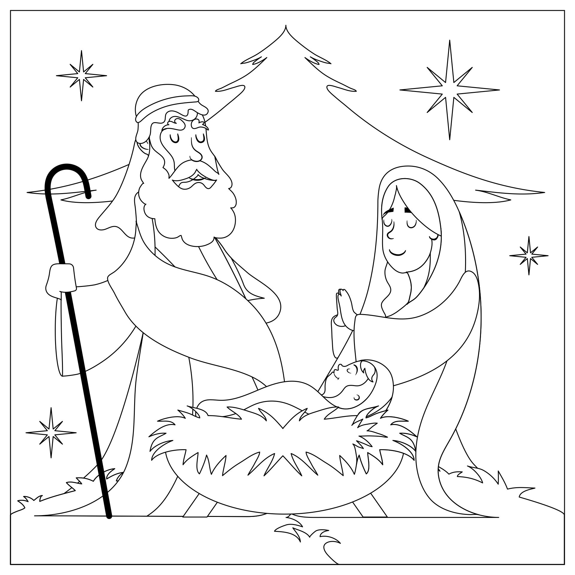 Religious Christmas Coloring Pages For Kindergarten