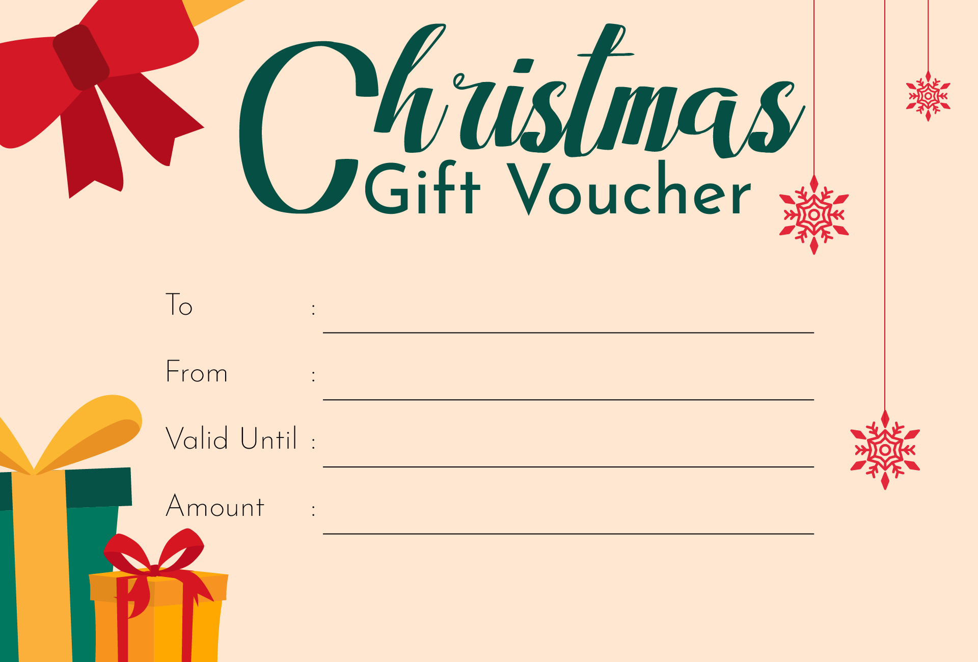 Printable Xmas Gift Coupon Template