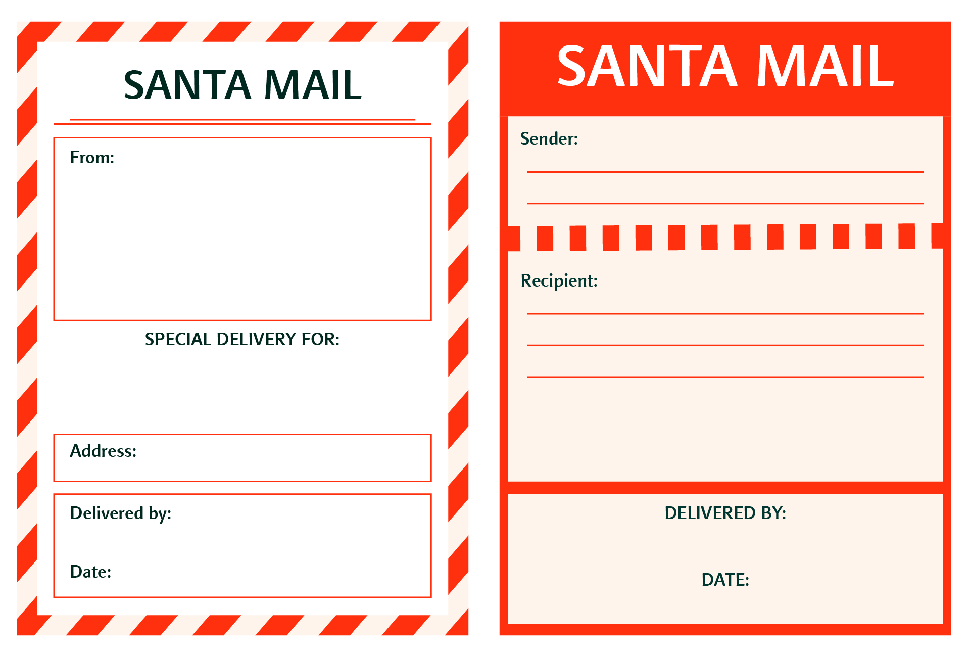 Printable Santa-Themed Shipping Labels