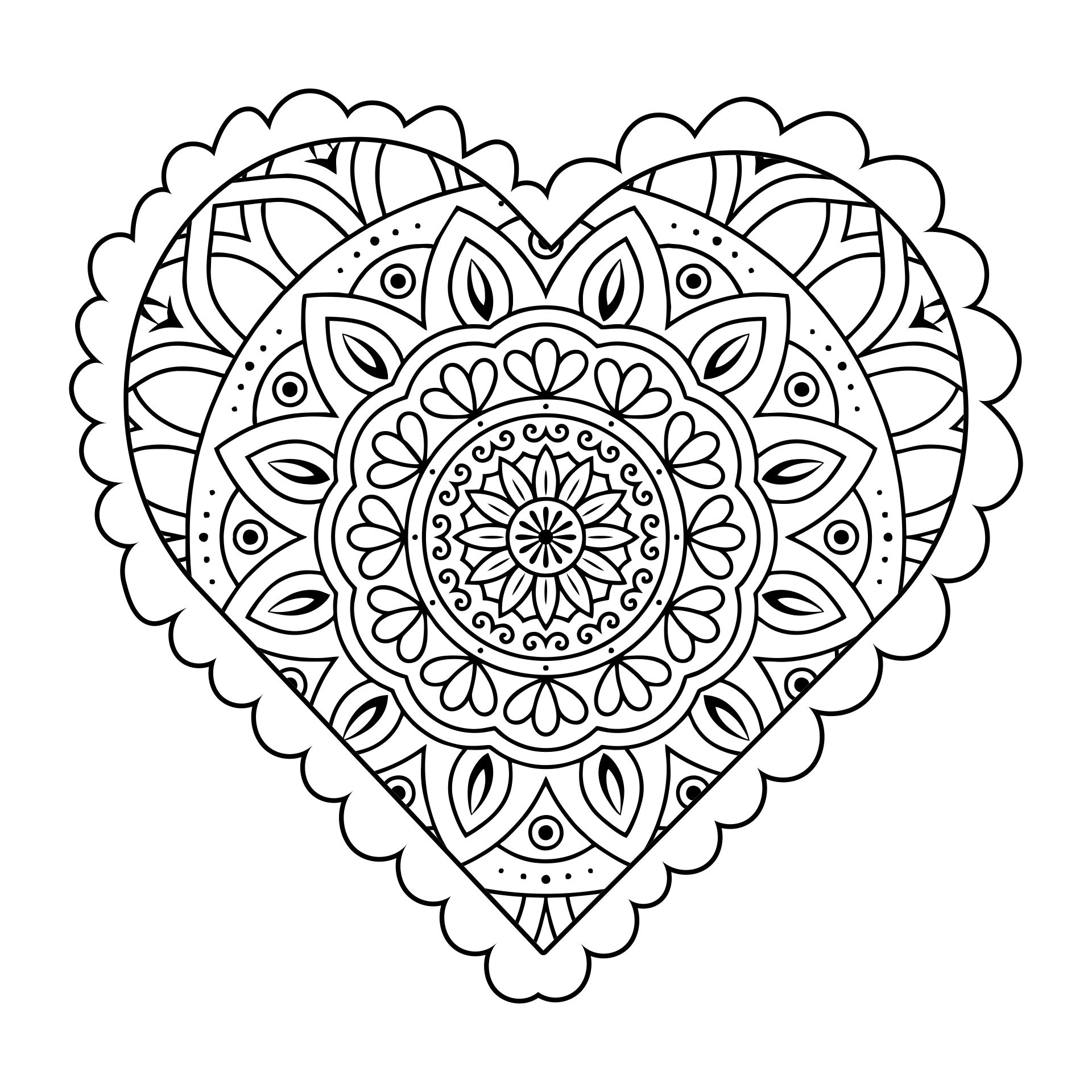 Heart-Themed Adult Coloring Pages Printable