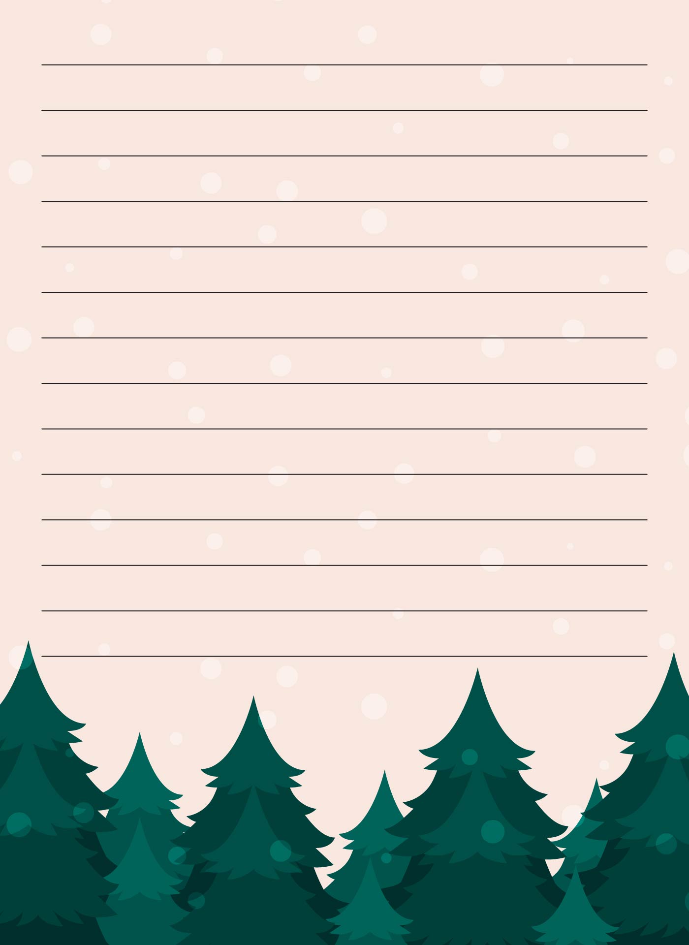 Festive Christmas Tree Writing Pages