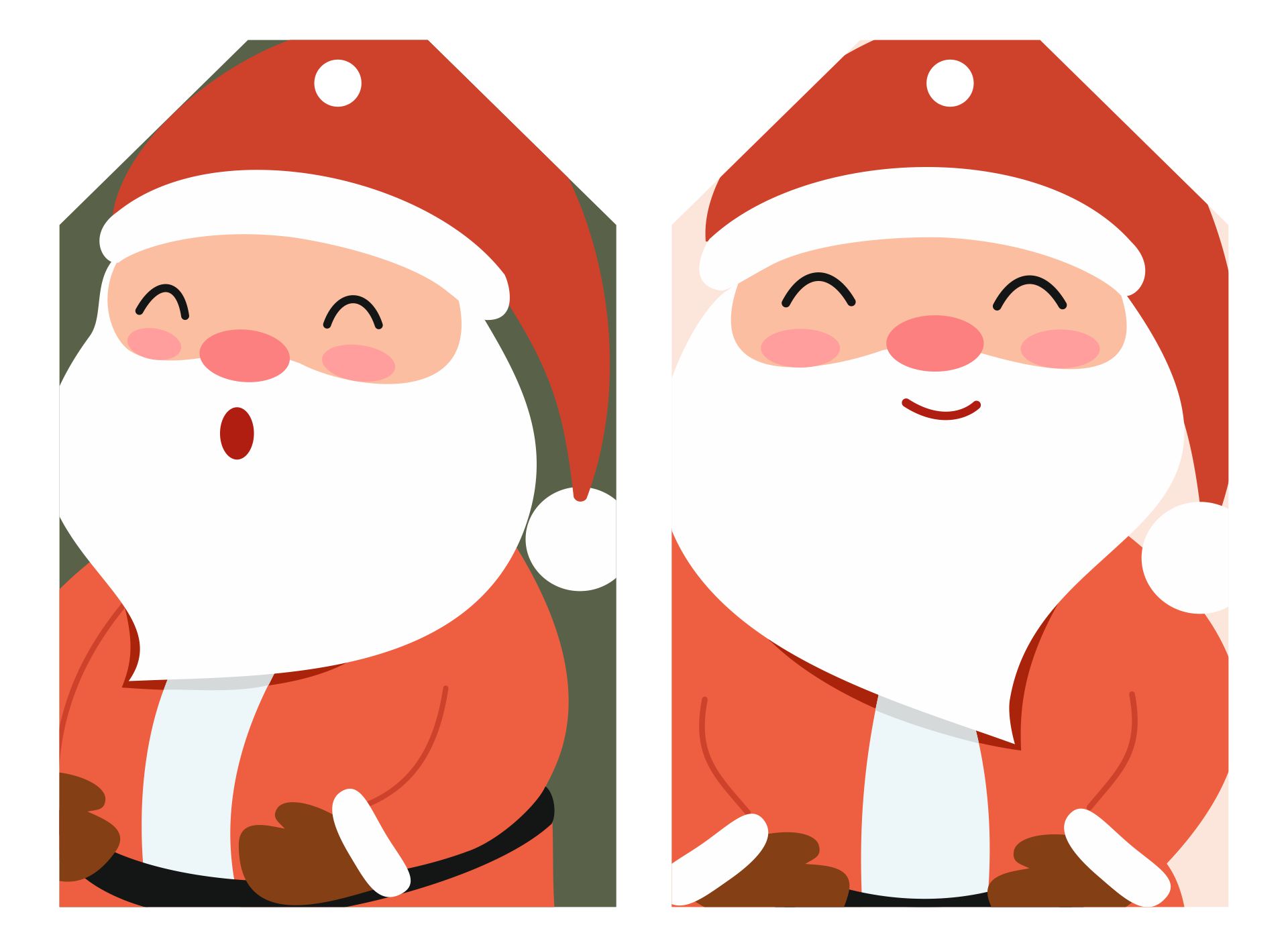 Printable Holiday Gift Tags With Santa