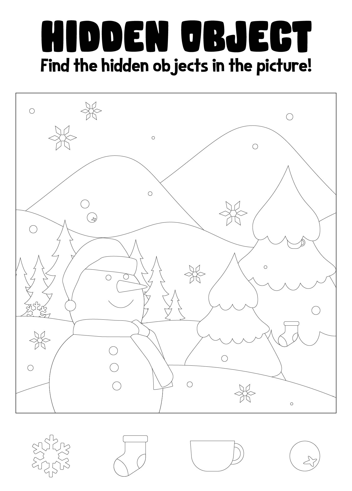 Seasonal Hidden Object Printable Pages